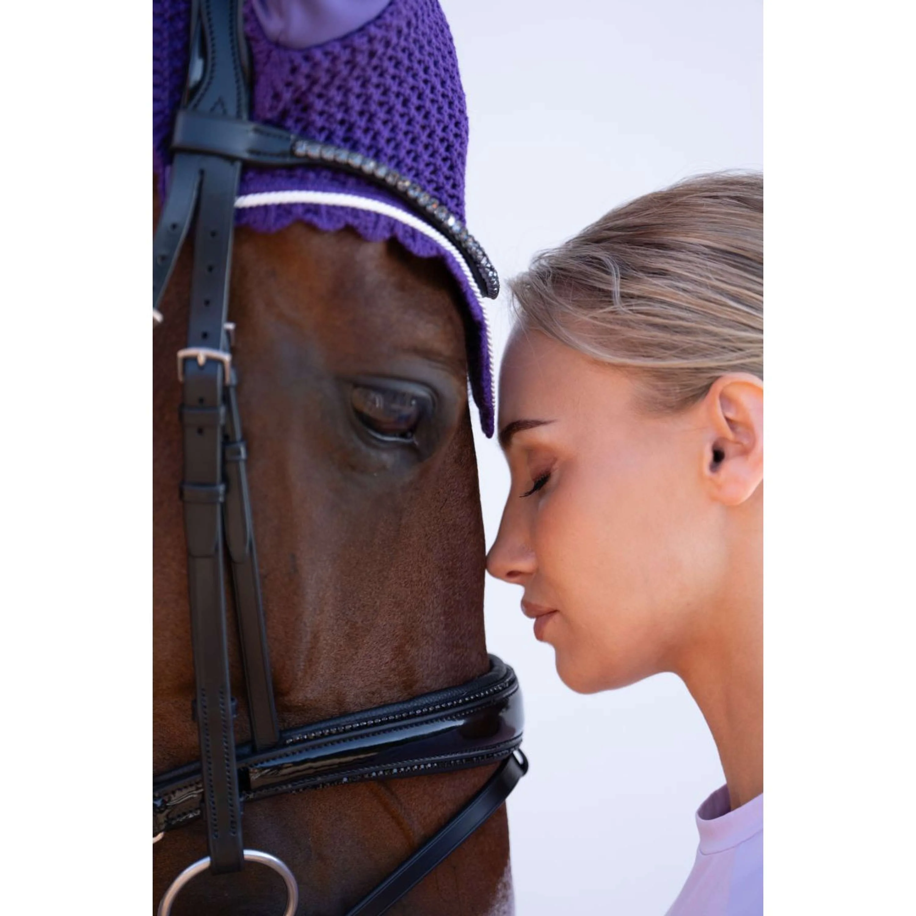 Equestrian Stockholm Bonnet Anti-Mouches Lavande - Image 5