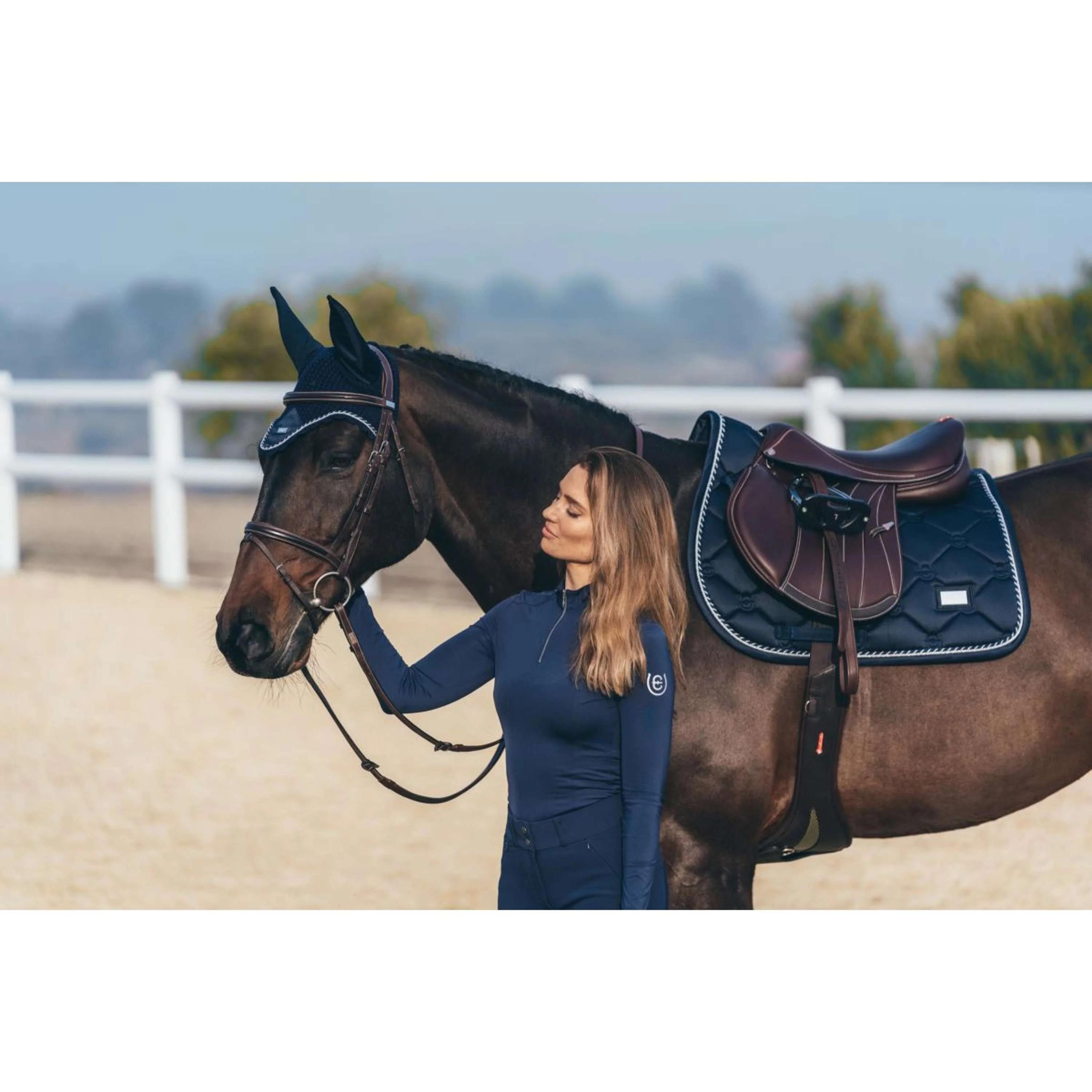 Equestrian Stockholm Tapis de Selle de Saut Midnight Blue - Image 6