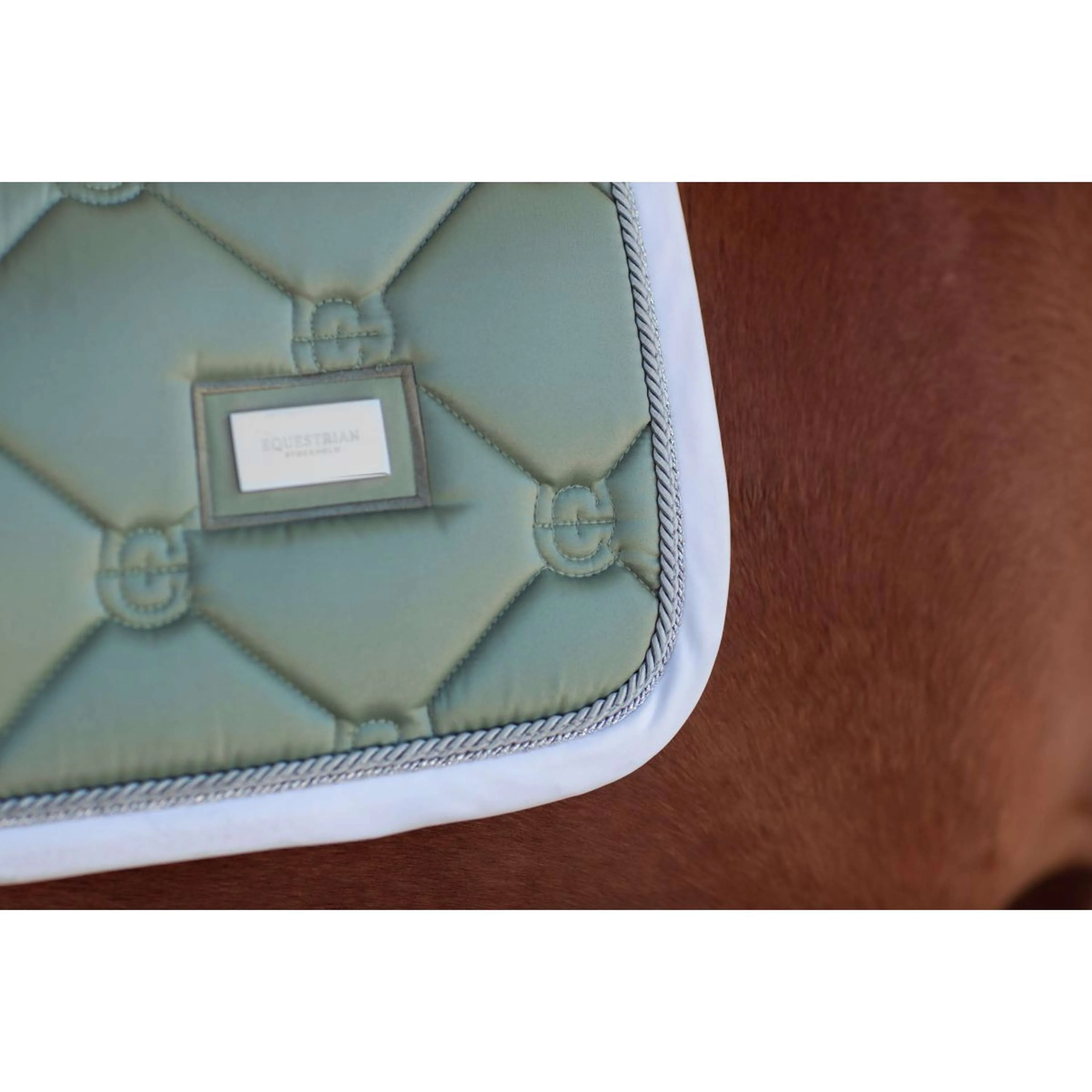 Equestrian Stockholm Tapis de Selle de Saut Pistachio White - Image 7