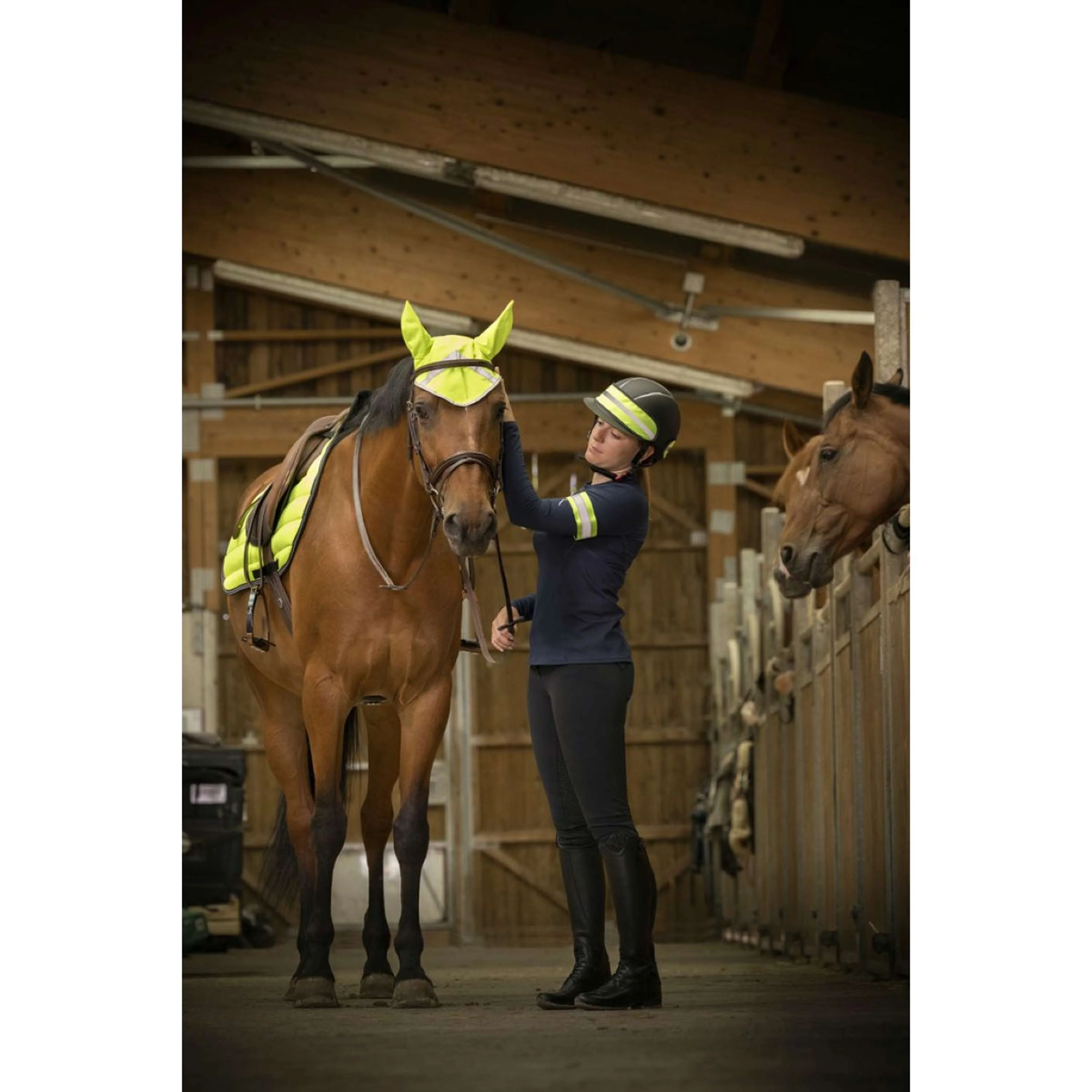 EQUITHÈME Bande pour Bombe High Visibility Fluor Jaune - Image 3