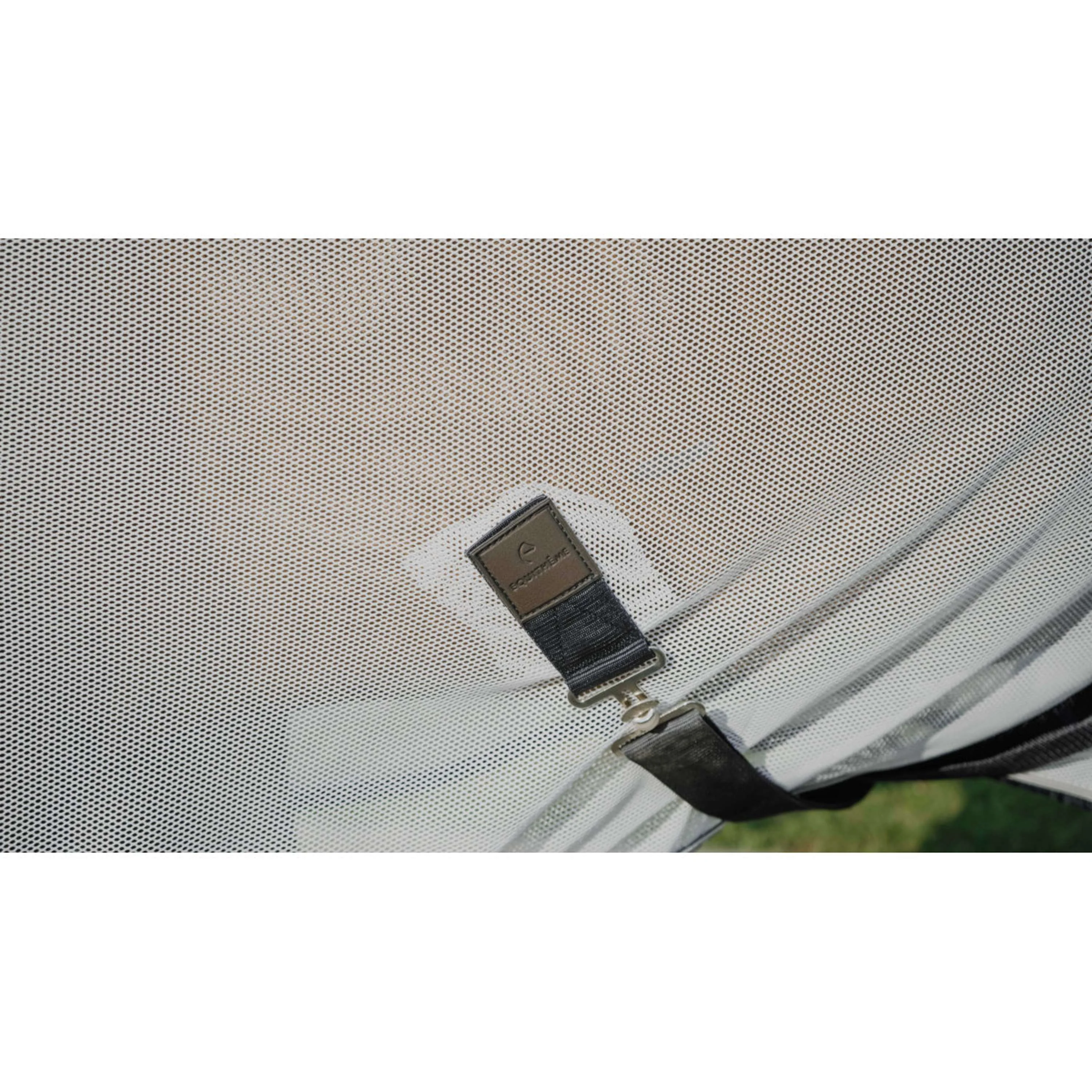 EQUITHÈME Couverture Anti-Mouches Flycool Combo avec Couvre-cou Marine/Blanc - Image 4