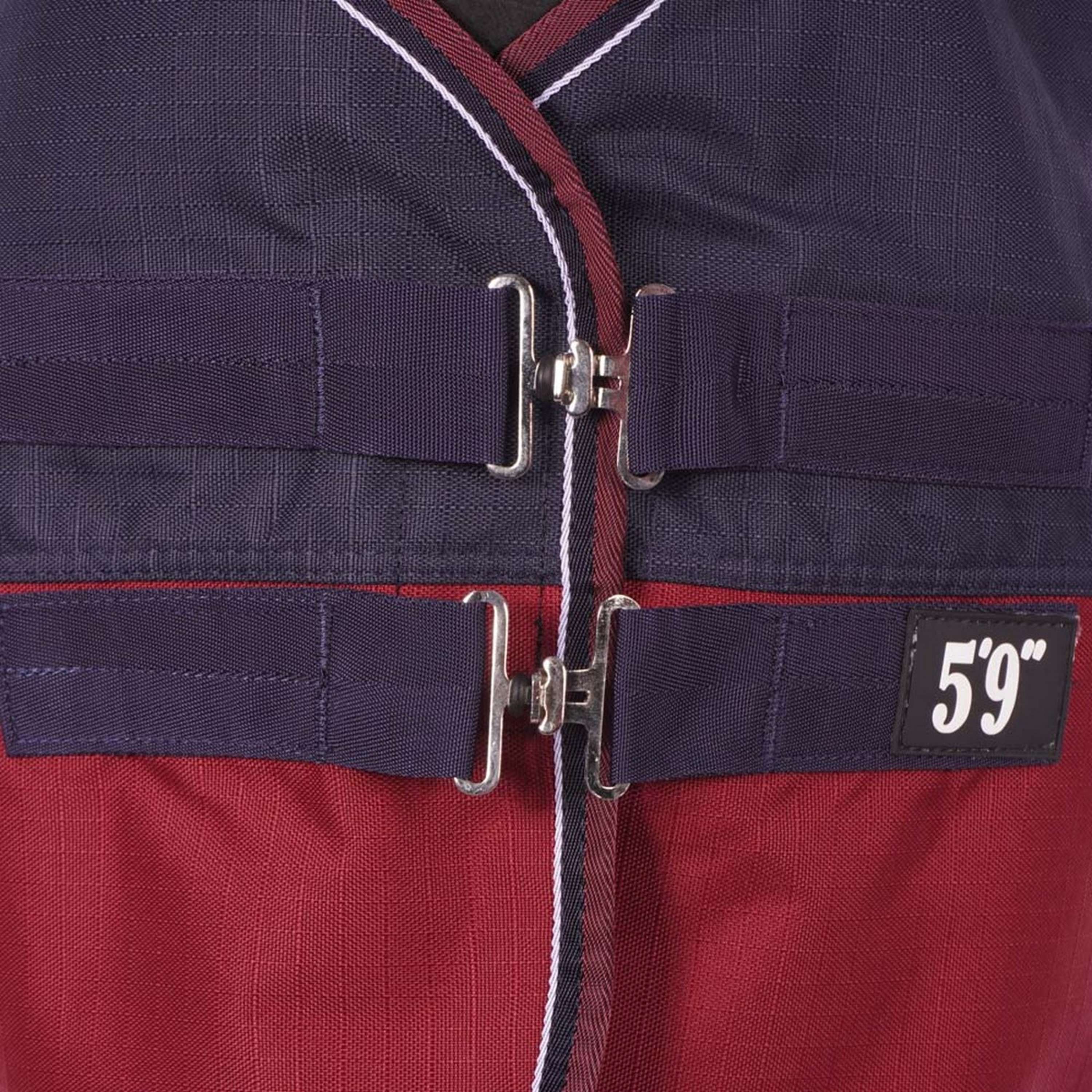 EQUITHÈME Couverture d'Extérieur Tyrex 1200D 50g avec Demi Cou Marine/Bordeaux - Image 6