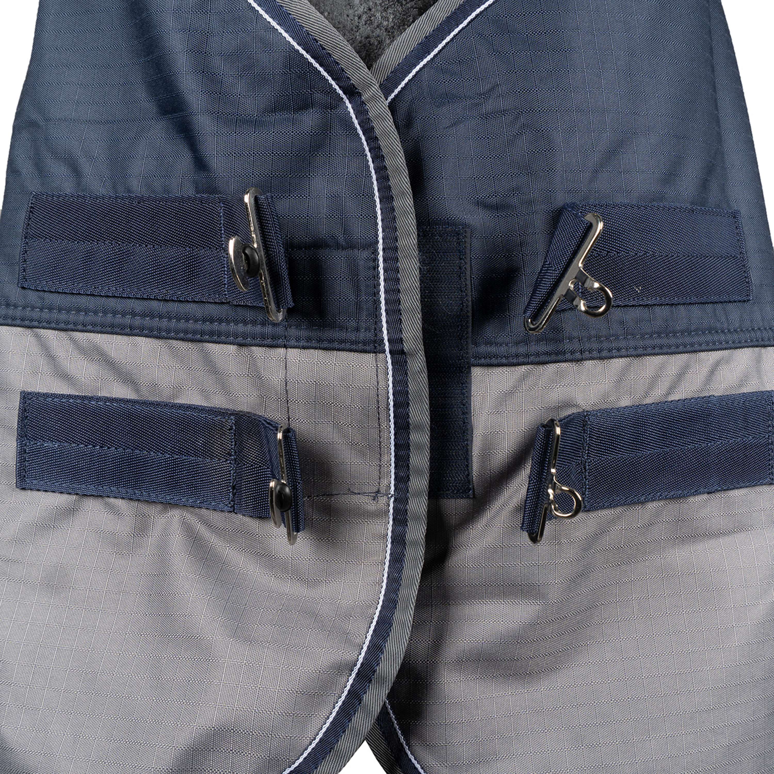 EQUITHÈME Couverture d'Extérieur Tyrex 600 D Fleece 0g Polaire Bleu Marine/Gris - Image 3