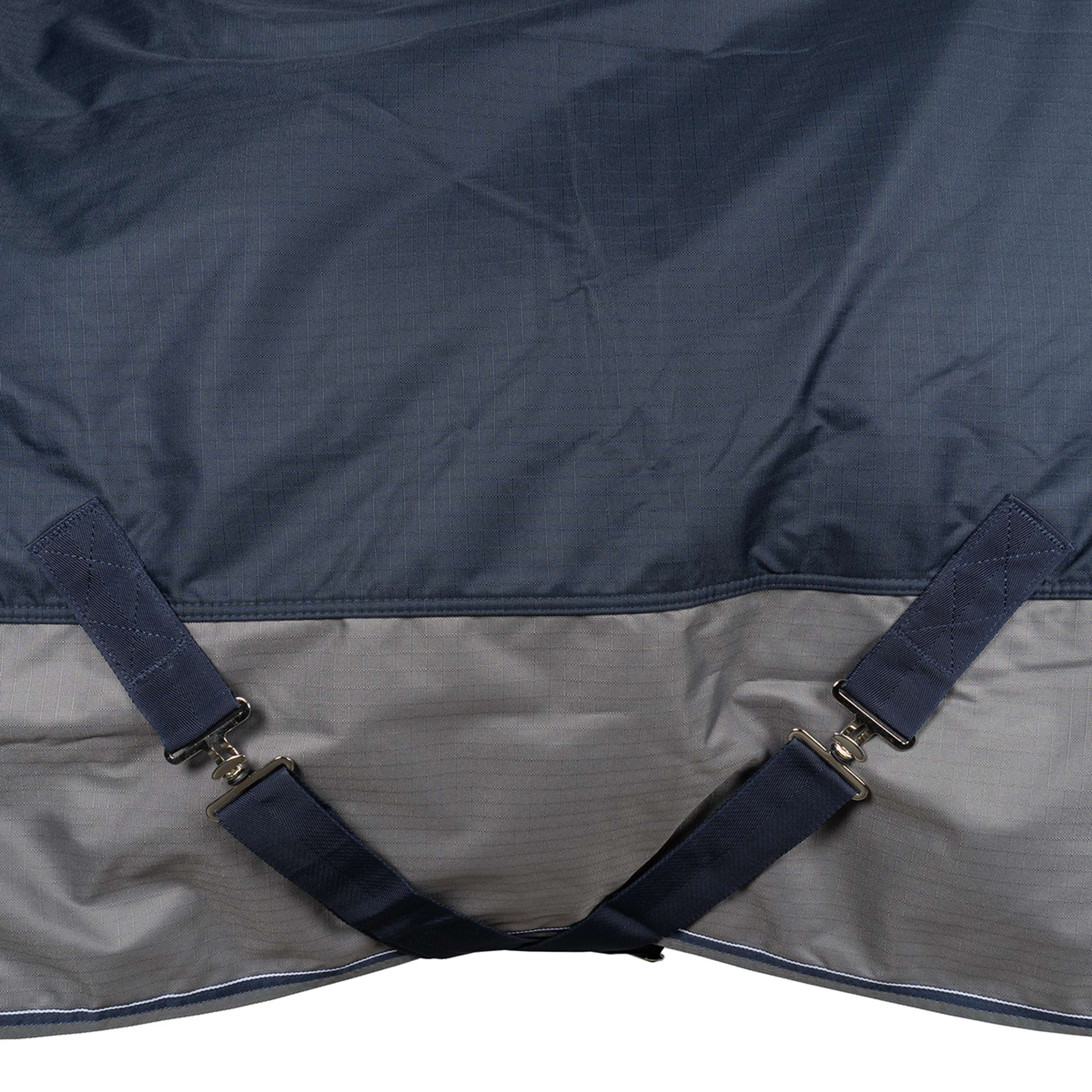 EQUITHÈME Couverture d'Extérieur Tyrex 600 D Fleece 0g Polaire Bleu Marine/Gris - Image 5