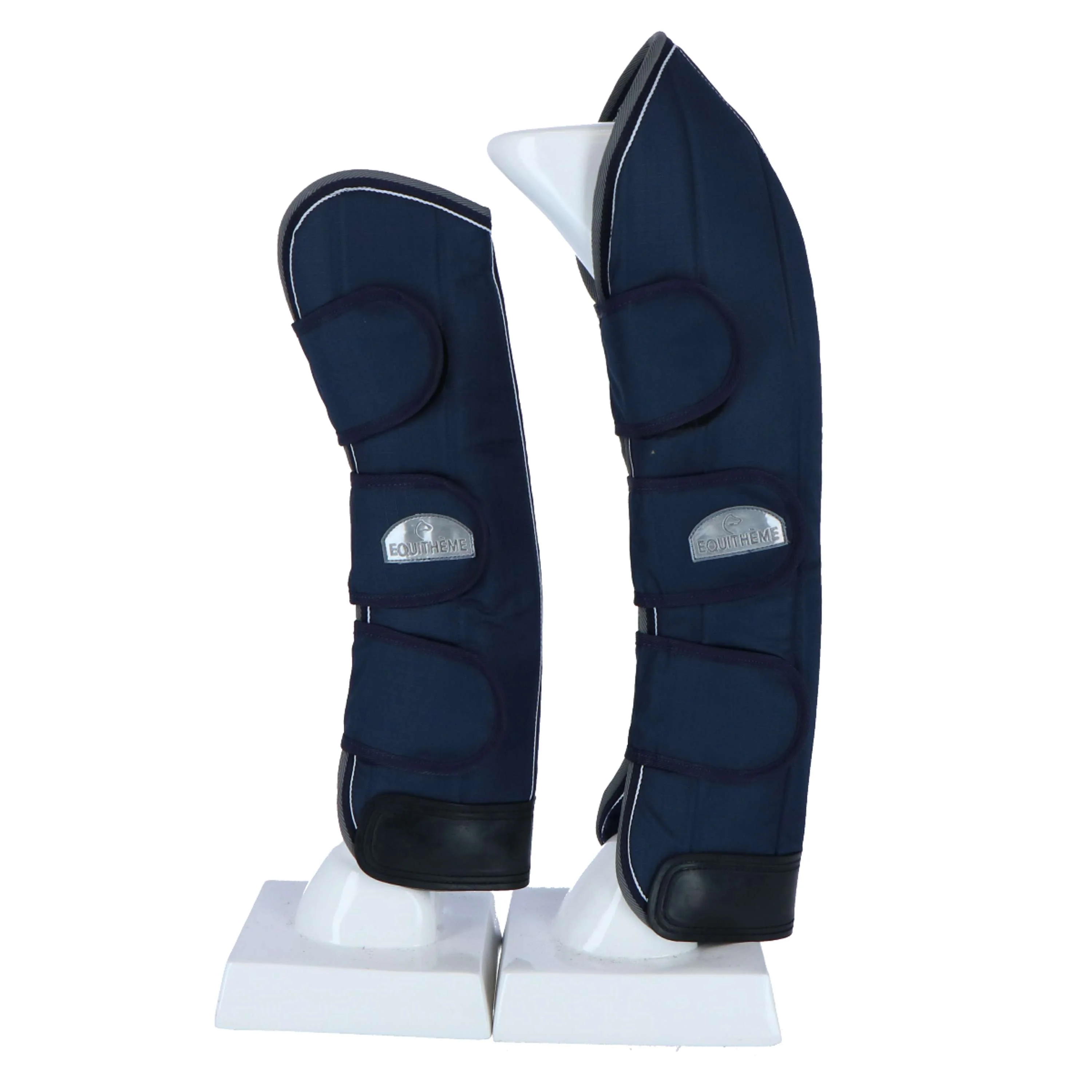 EQUITHÈME Guêtres de Transport 600D Marine bleu/Gris/blanc - Image 2