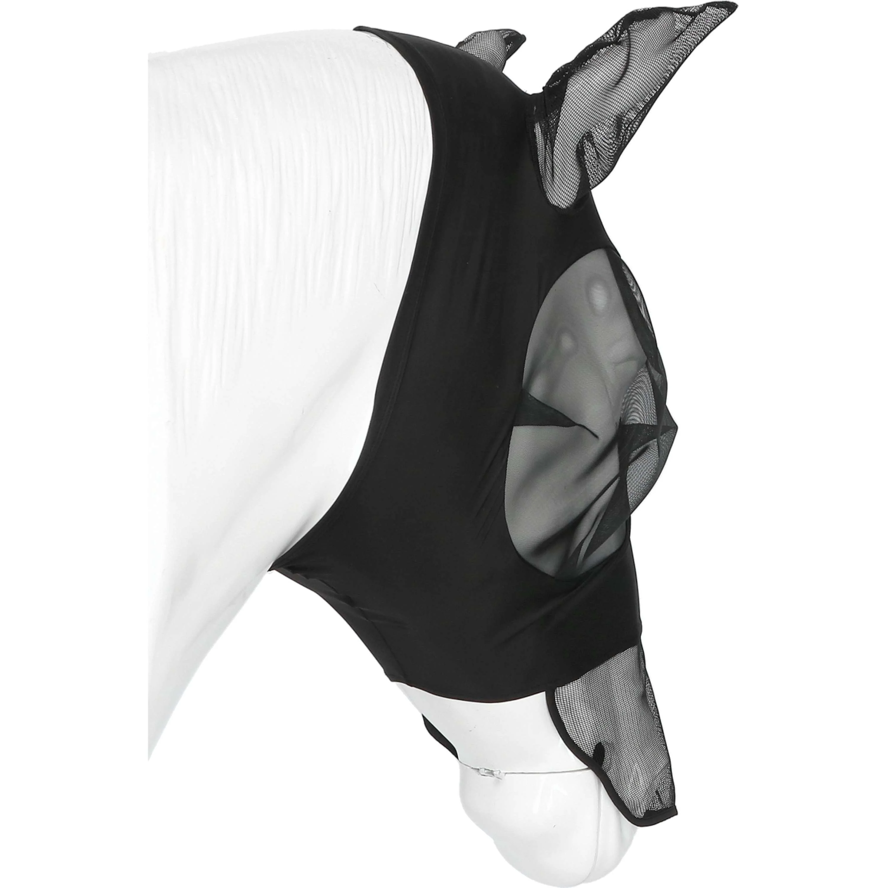 EQUITHÈME Masque Anti-Mouches Lycra UV protection Avec Filet Nez Noir - Image 6
