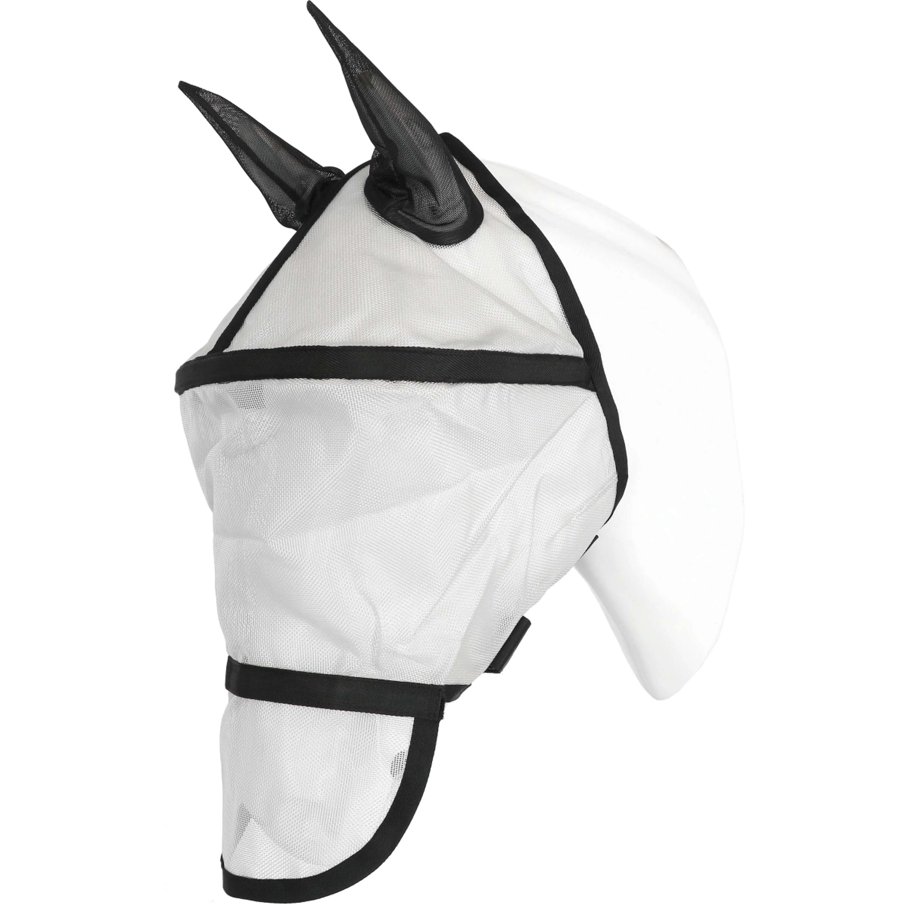 EQUITHÈME Masque Anti-Mouches Protec avec Protection UV Argent
