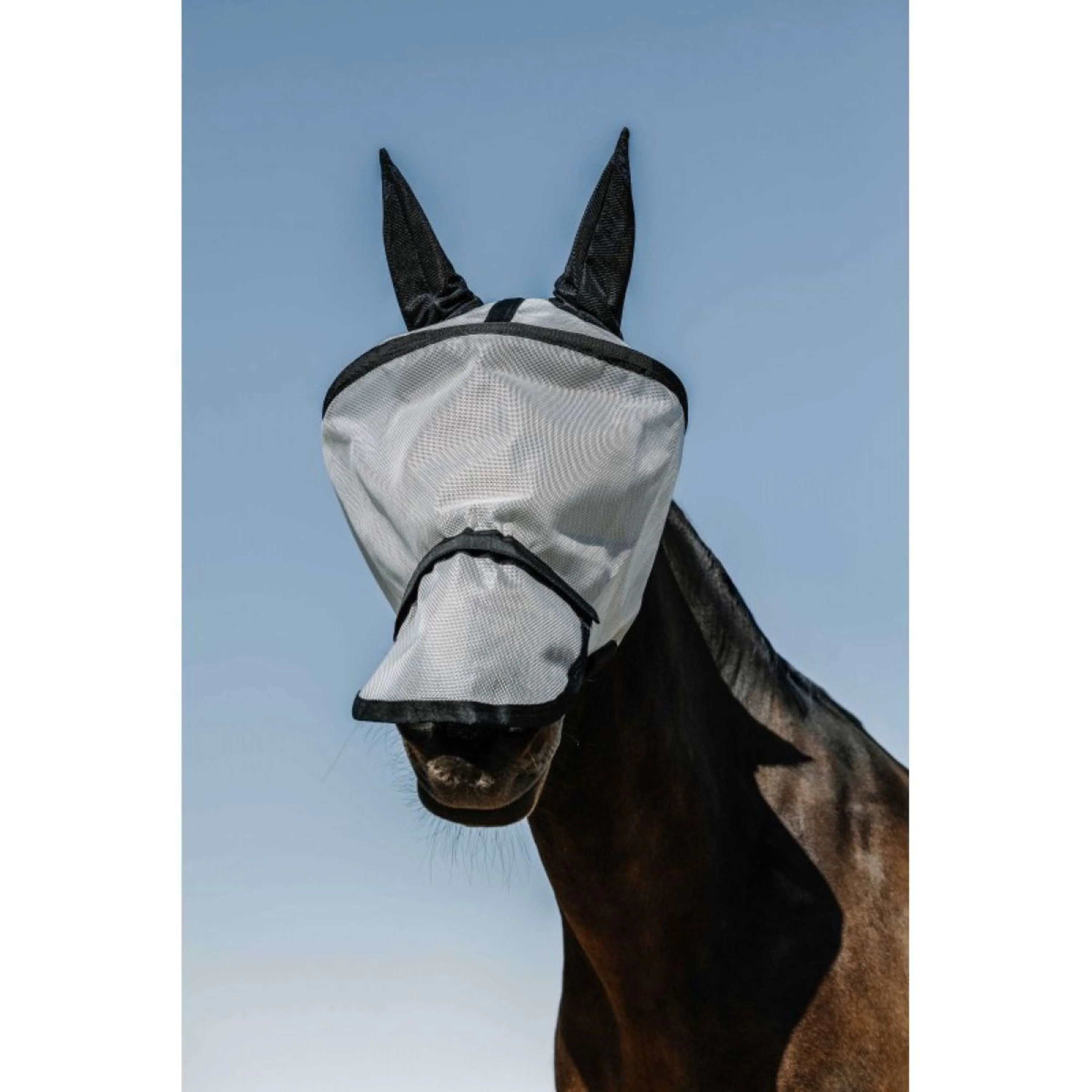 EQUITHÈME Masque Anti-Mouches Protec avec Protection UV Argent - Image 9