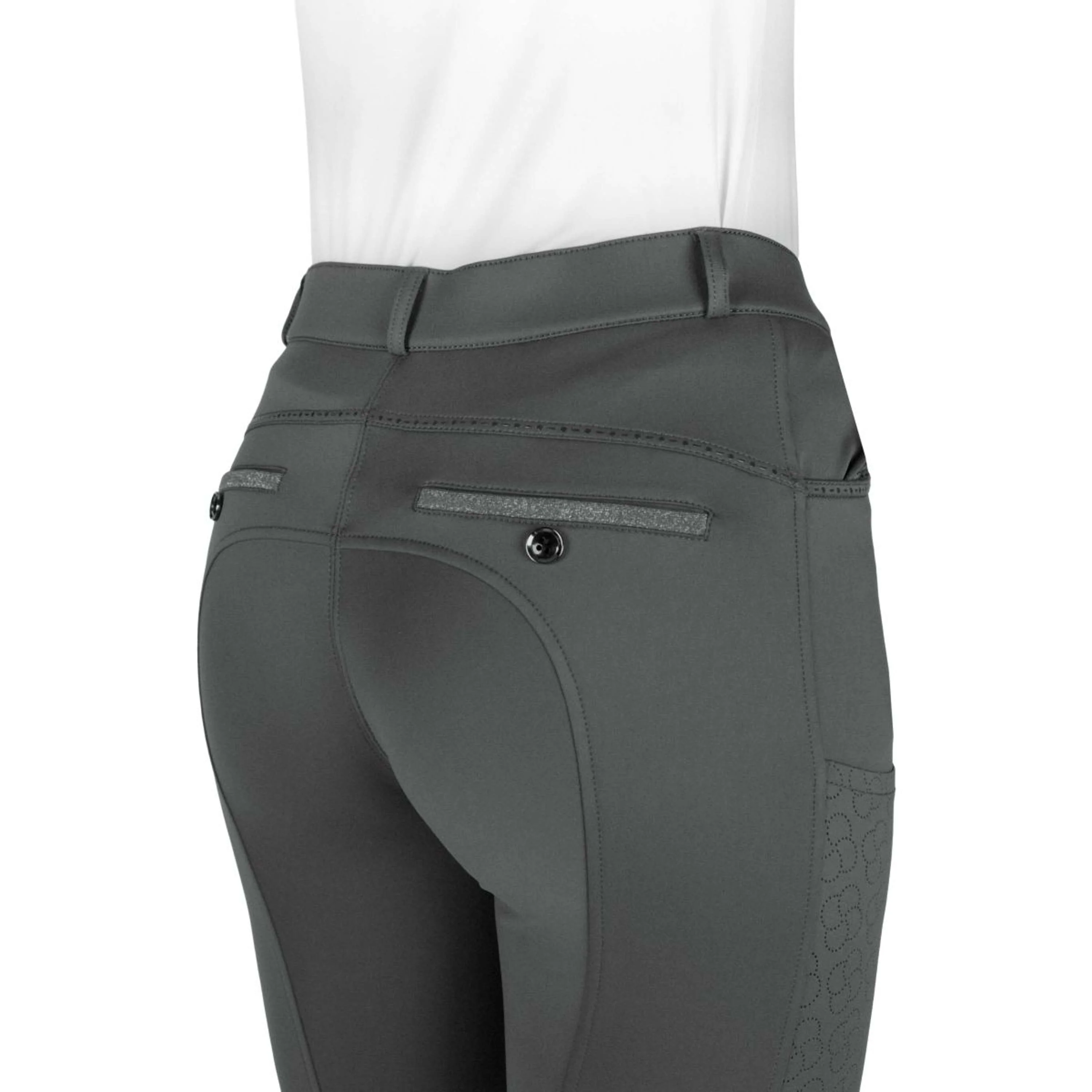 EQUITHÈME Pantalon d'Équitation Capucine Full Grip Gris - Image 3