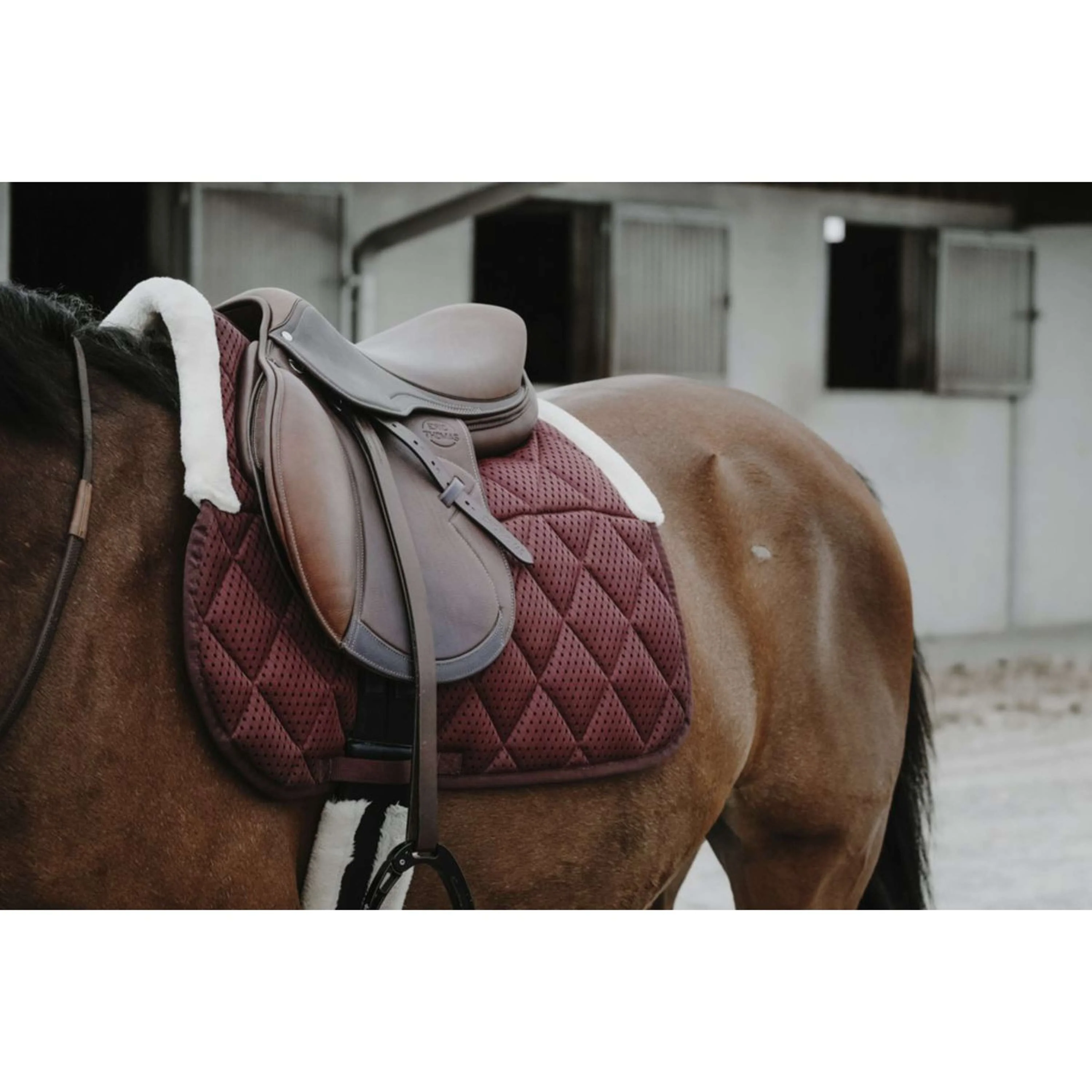 EQUITHÈME Tapis de Selle Pro Air Polyvalent Bordeaux - Image 2