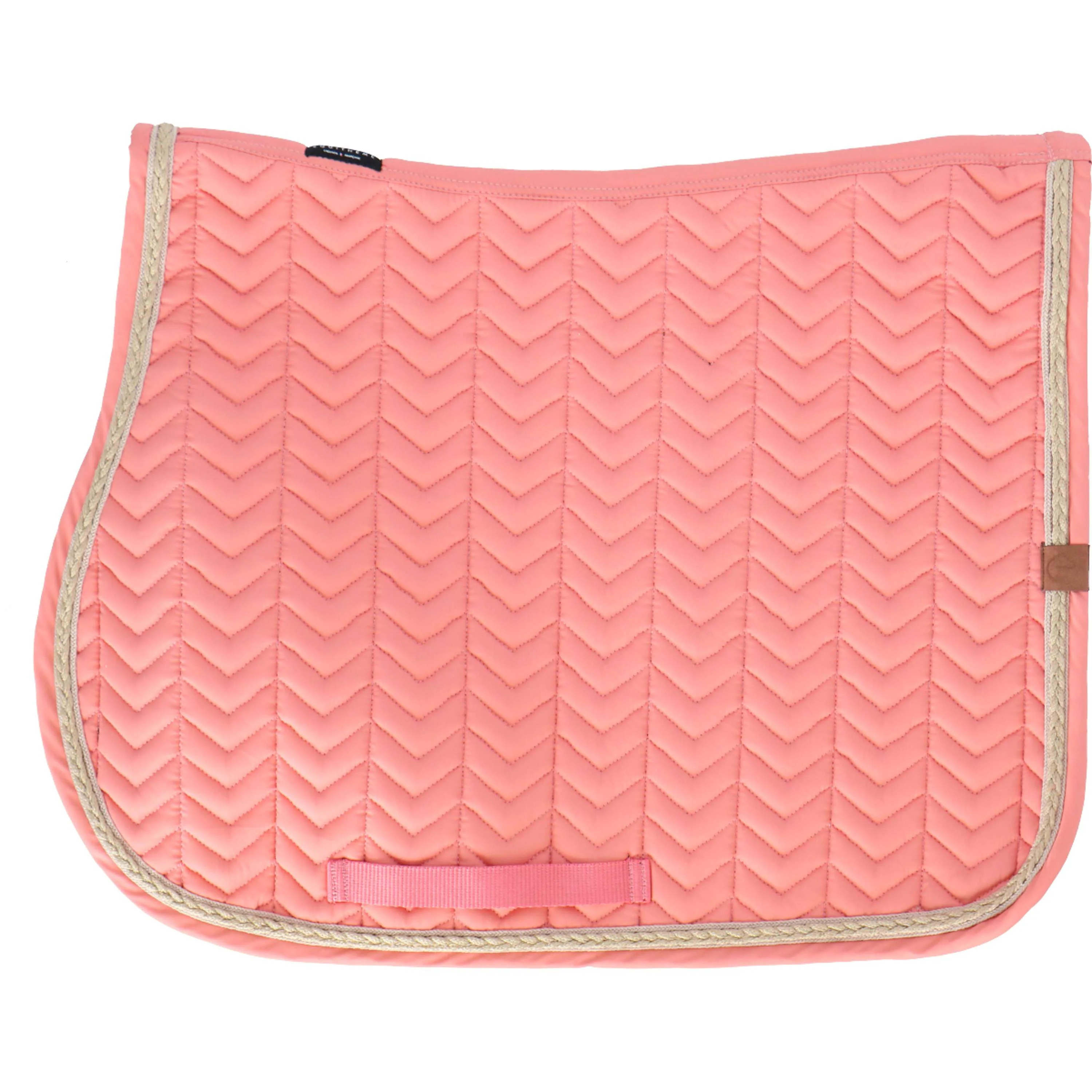 EQUITHÈME Tapis de Selle Softy Jumping Rose Saumon