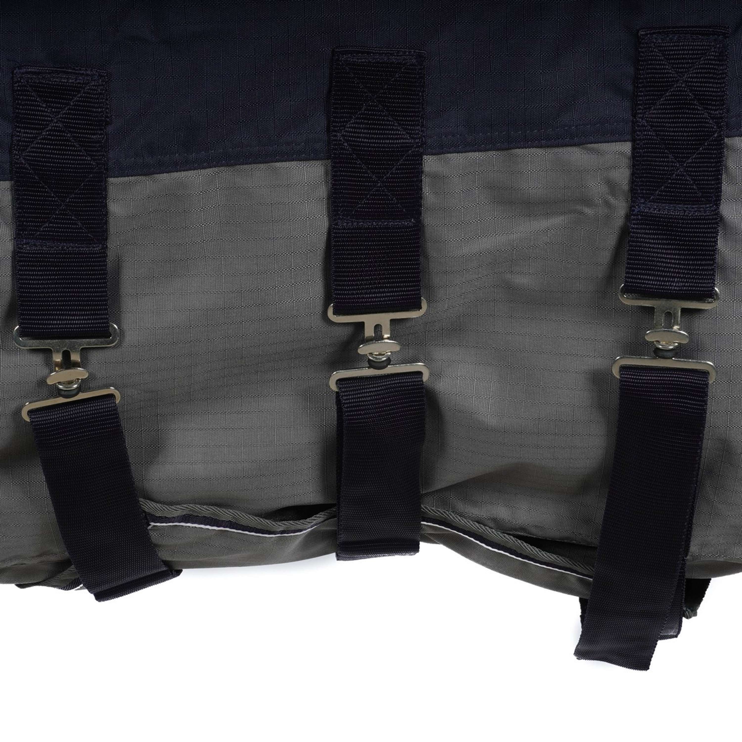EQUITHÈME Turnout Rug Tyrec avec Rabat Ventral 600D 0g Marine/Gris Dots - Image 5