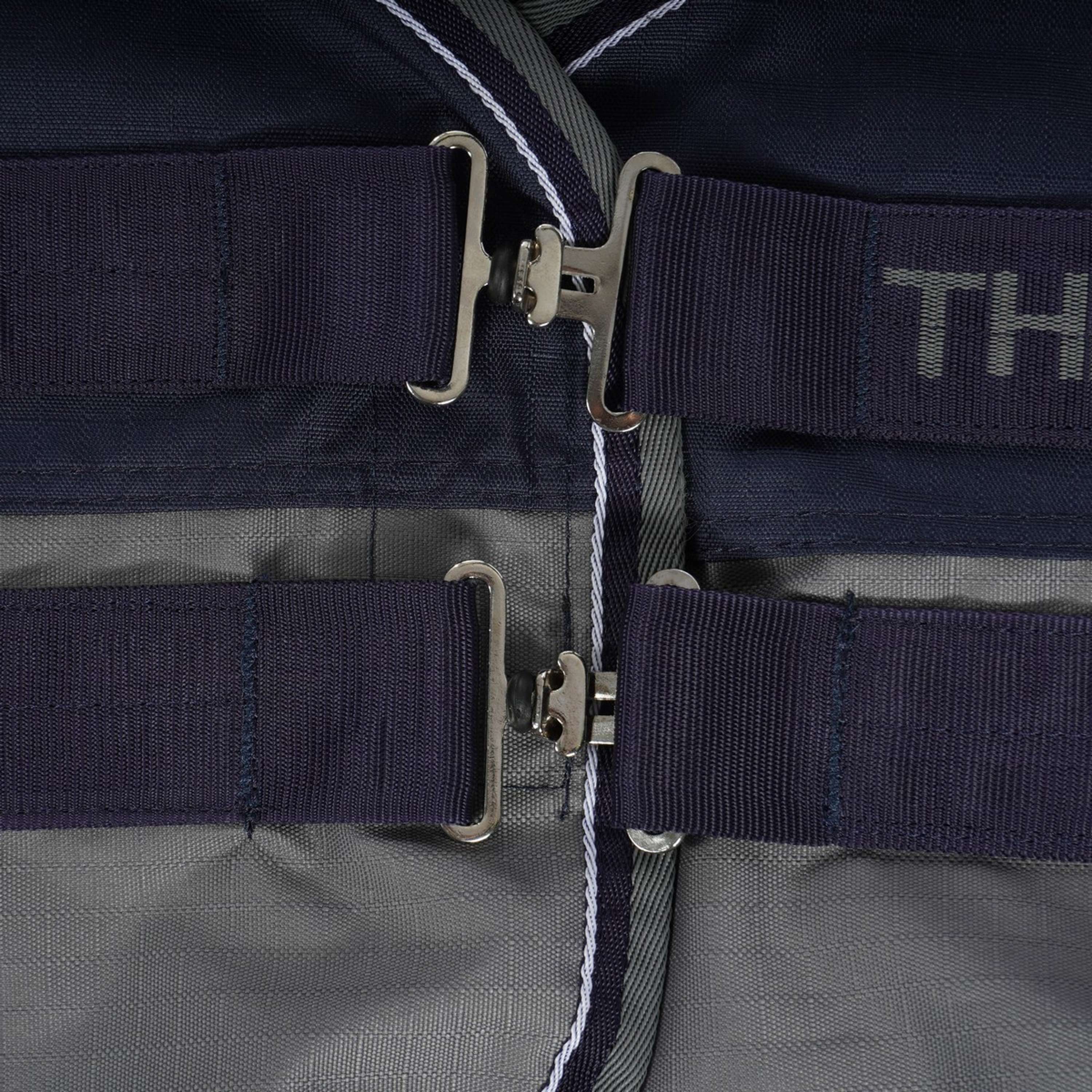 EQUITHÈME Turnout Rug Tyrex 600D 300g Marine/Gris Dots - Image 2