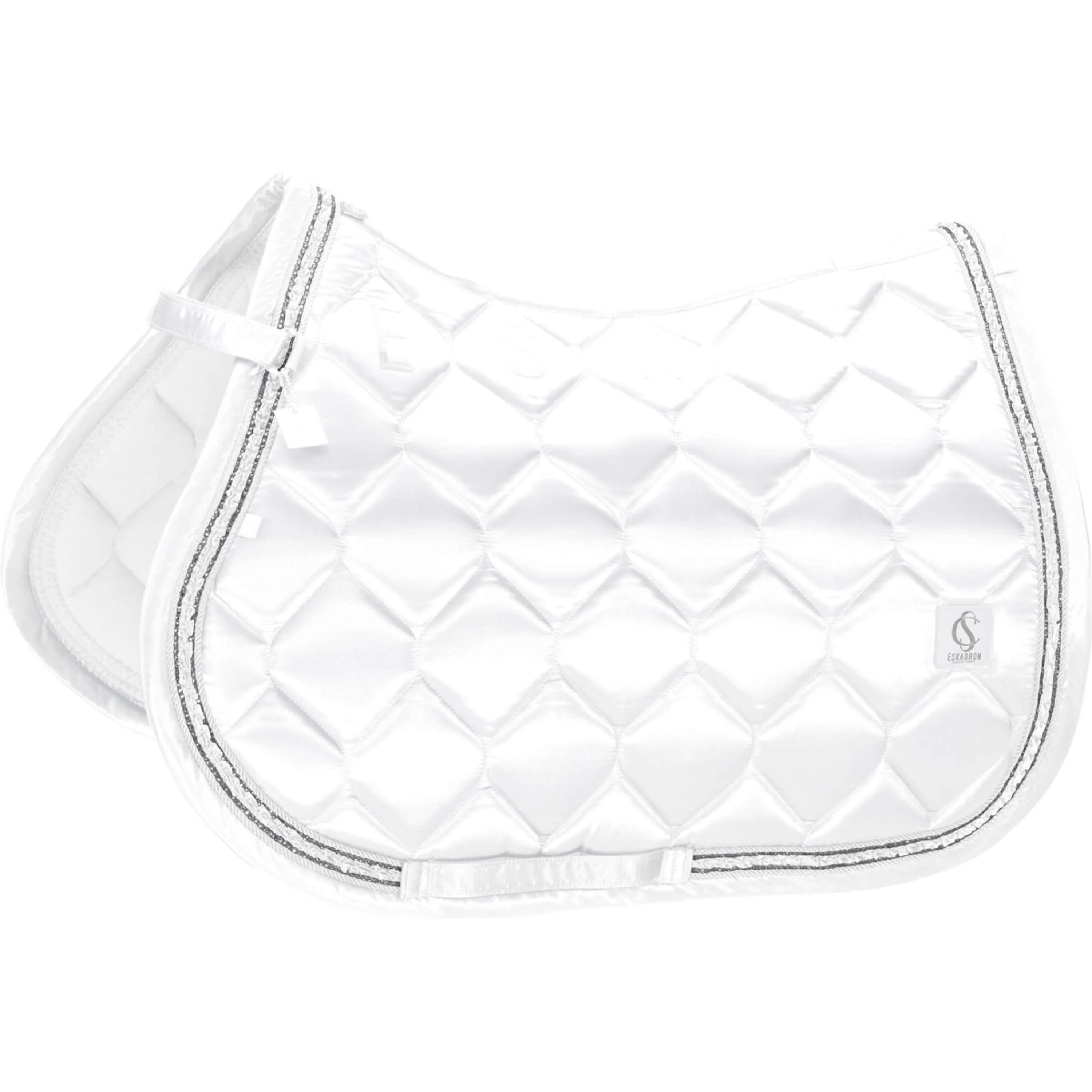 Eskadron Tapis de Selle Classic Sports Satin Frills Polyvalent Blanc