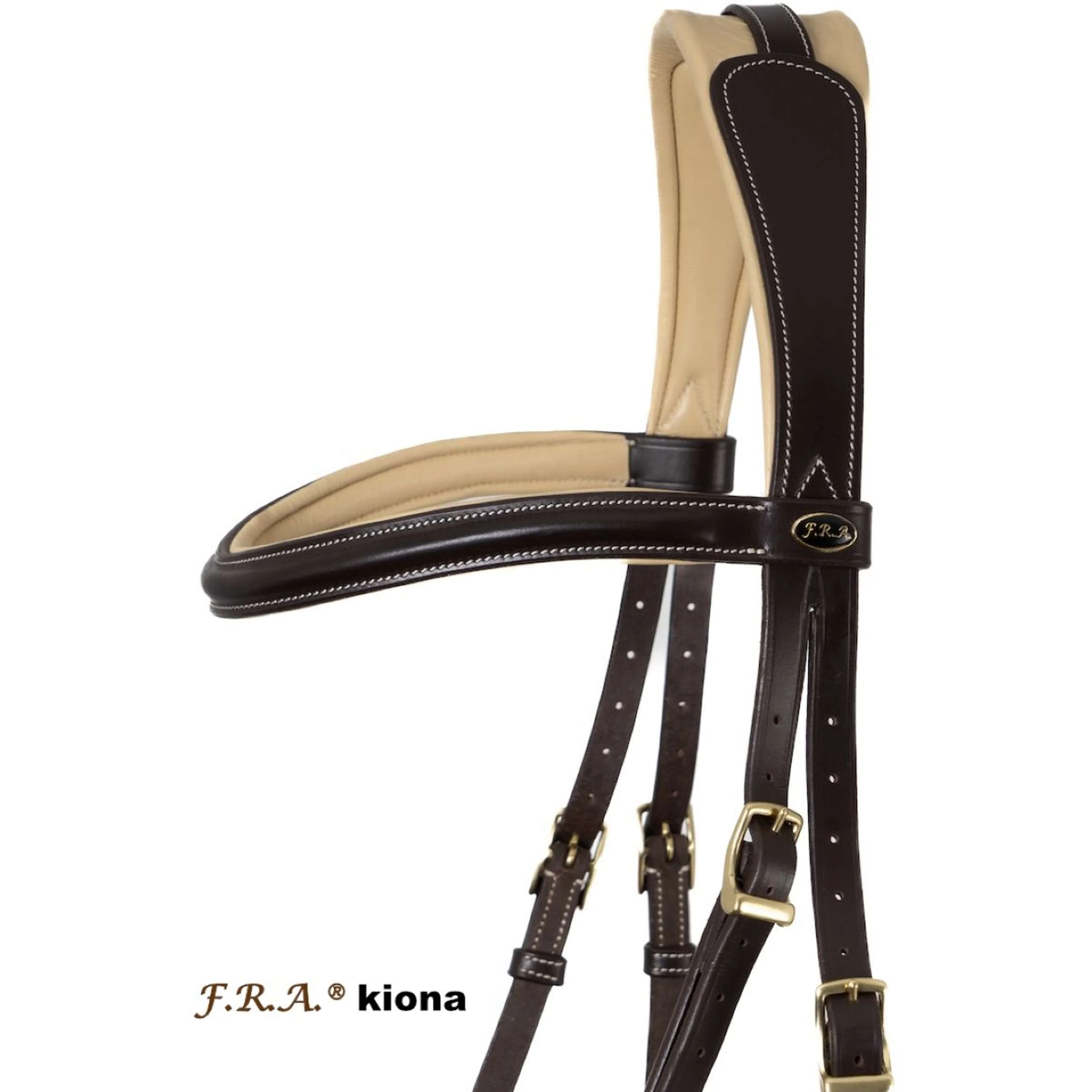 F.R.A. Bridon sans Mors Kiona Marron/beige - Image 2