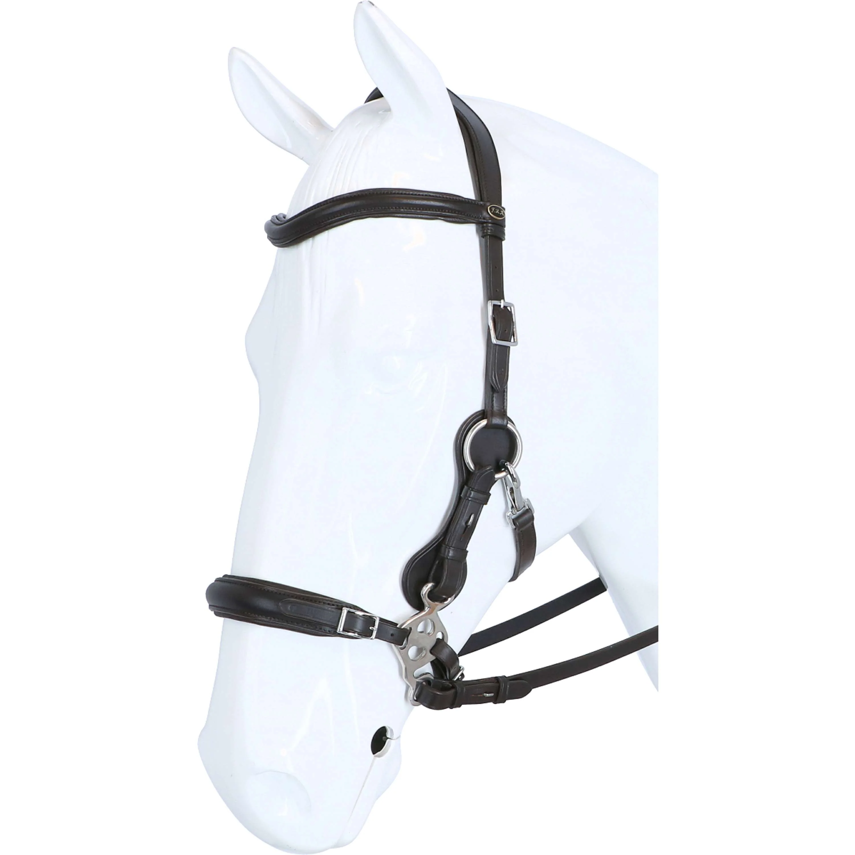 F.R.A. Hackamore Calli Stuk Hook Rênes en Cuir Havane - Image 2