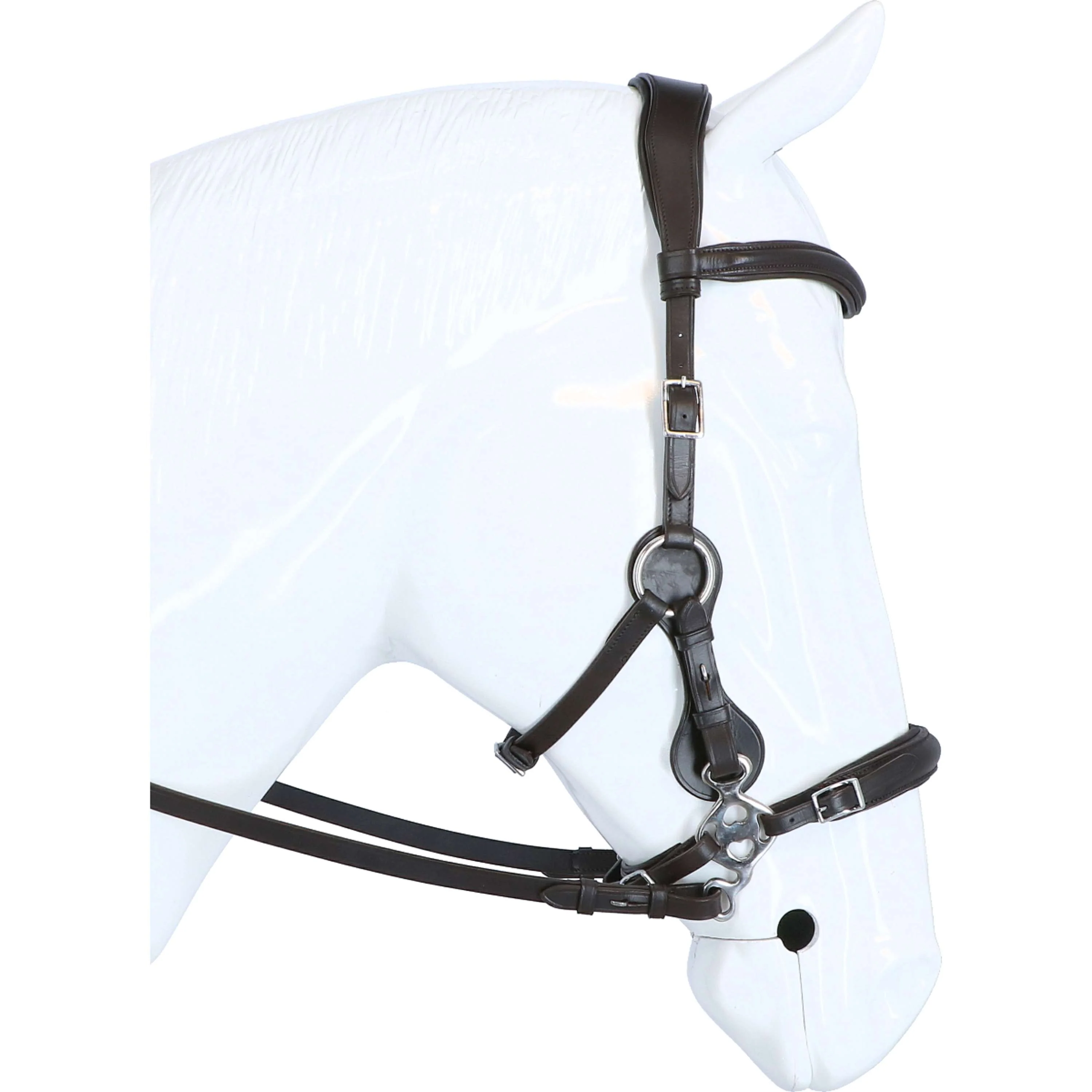 F.R.A. Hackamore Calli Stuk Hook Rênes en Cuir Havane - Image 4