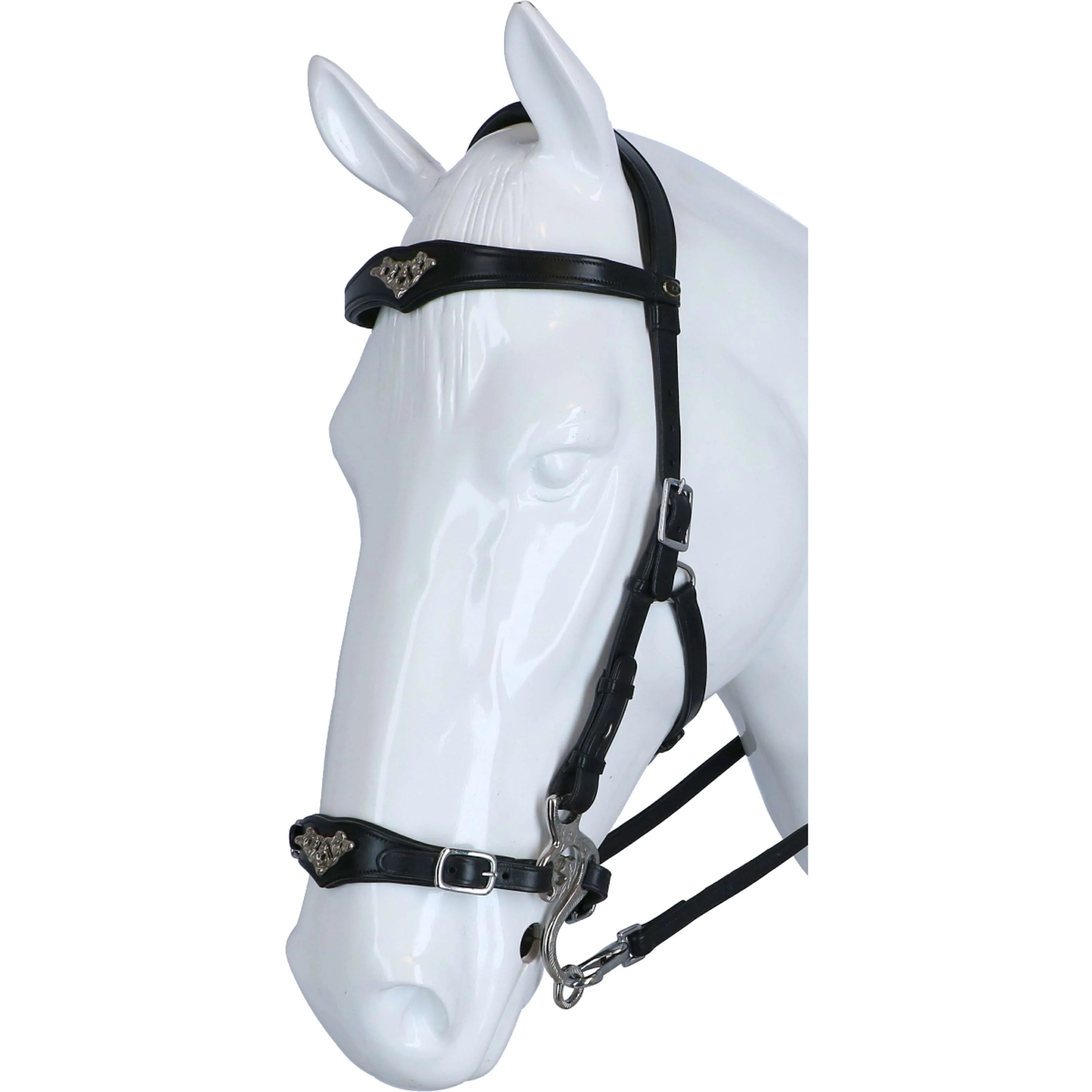 F.R.A. Hackamore Imperial Rênes en Cuir Souple Noir - Image 2