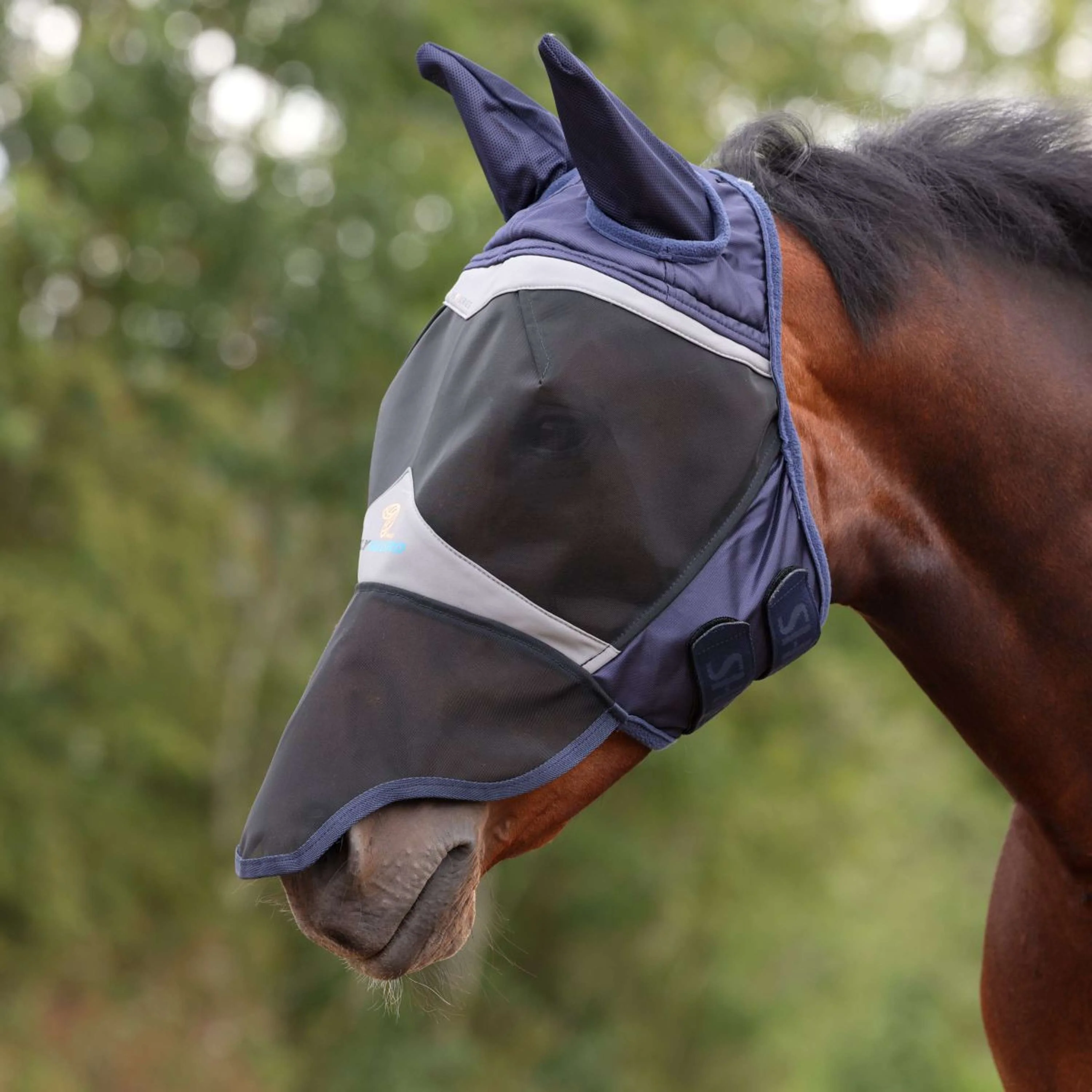 FlyGuard by Shires Masque Anti-Mouches Pro Fine Mesh avec Oreilles et Nez Marin