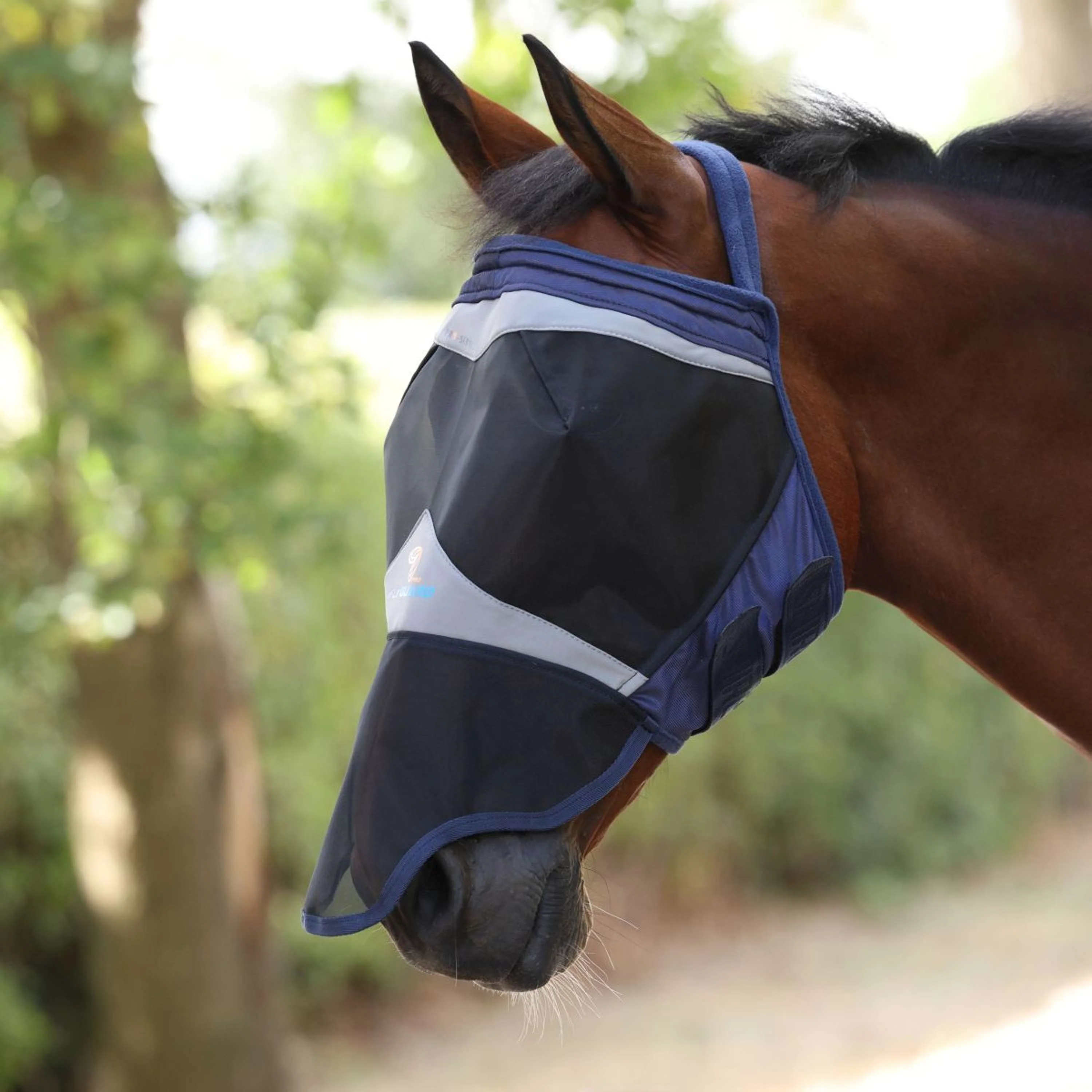 FlyGuard by Shires Masque Anti-Mouches Pro Fine Mesh sans Oreilles avec Nez Marin
