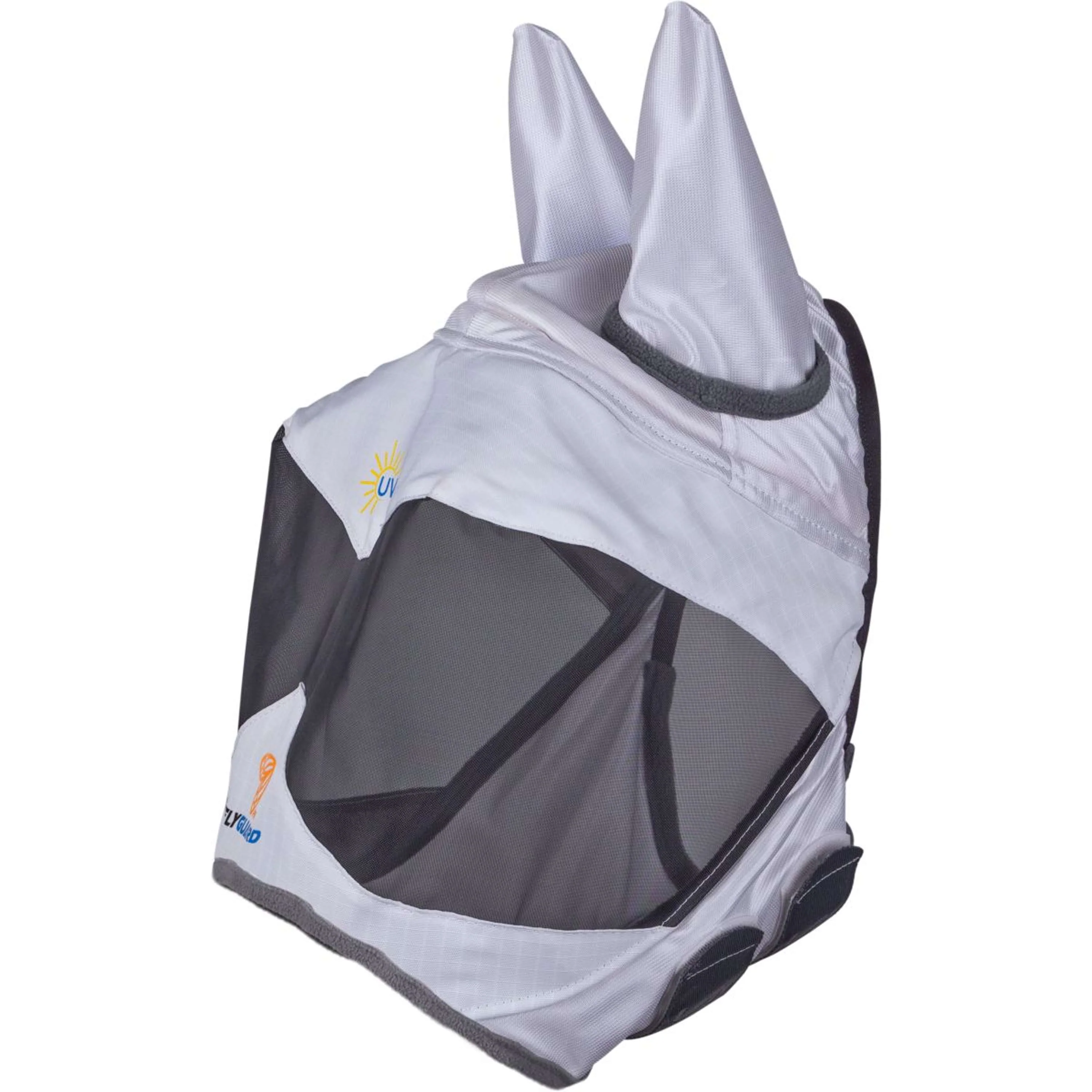 FlyGuard by Shires Masque Anti-Mouches Pro Sun Shade avec Oreilles Blanc - Image 2