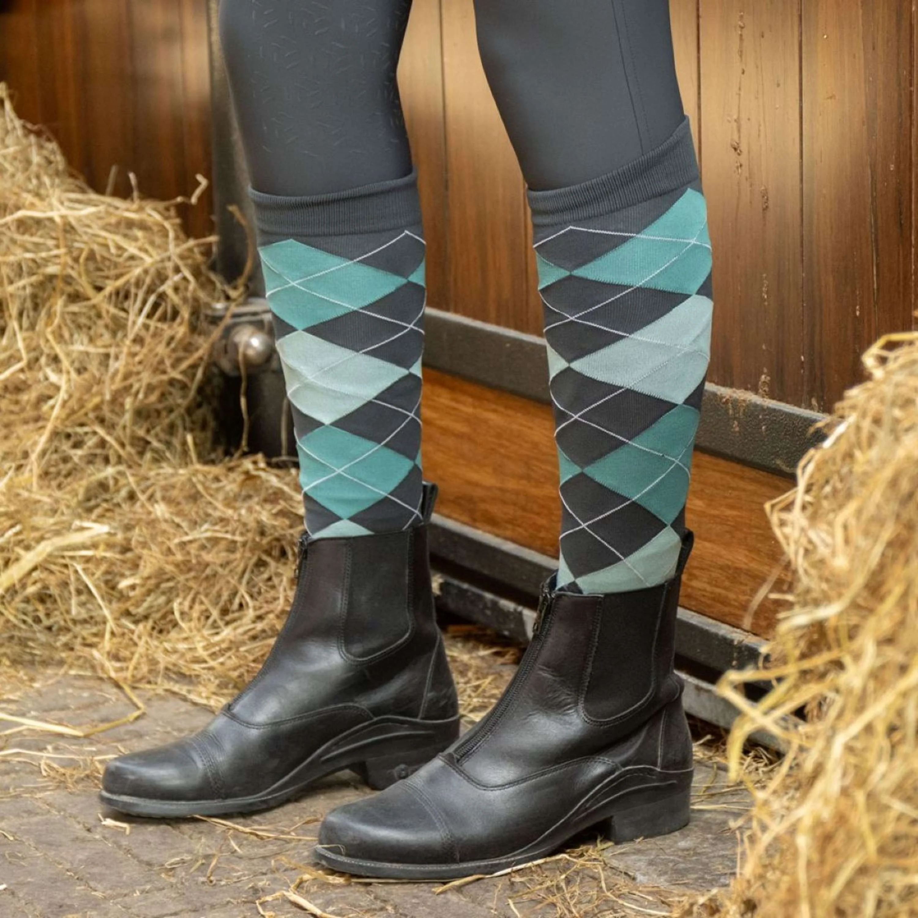 Harry's Horse Chaussettes Check Black Sand - Image 2
