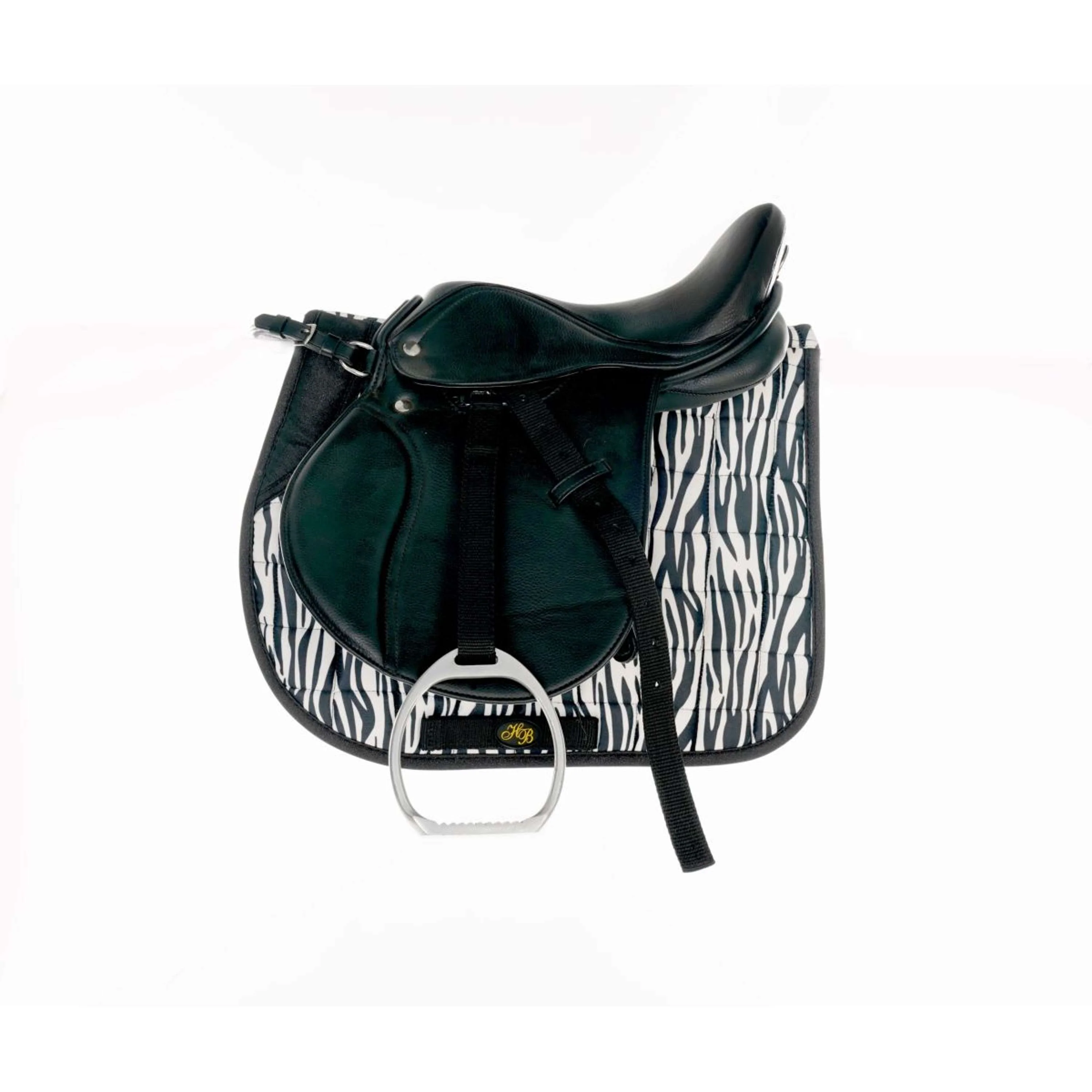 HB Tapis de Selle Zebra Polyvalent Noir/Blanc - Image 2