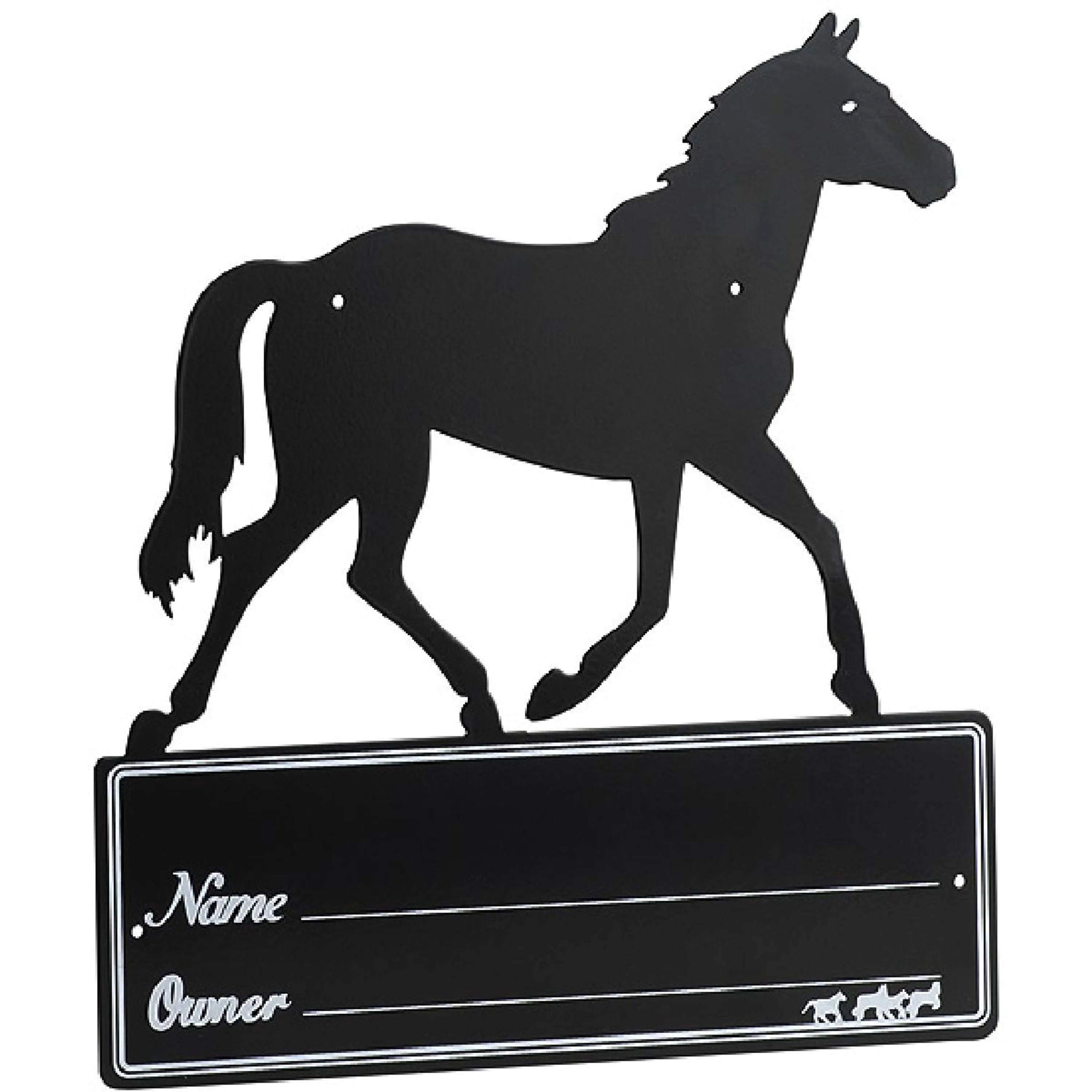 Hippotonic Plaque de Nom Cheval Noir