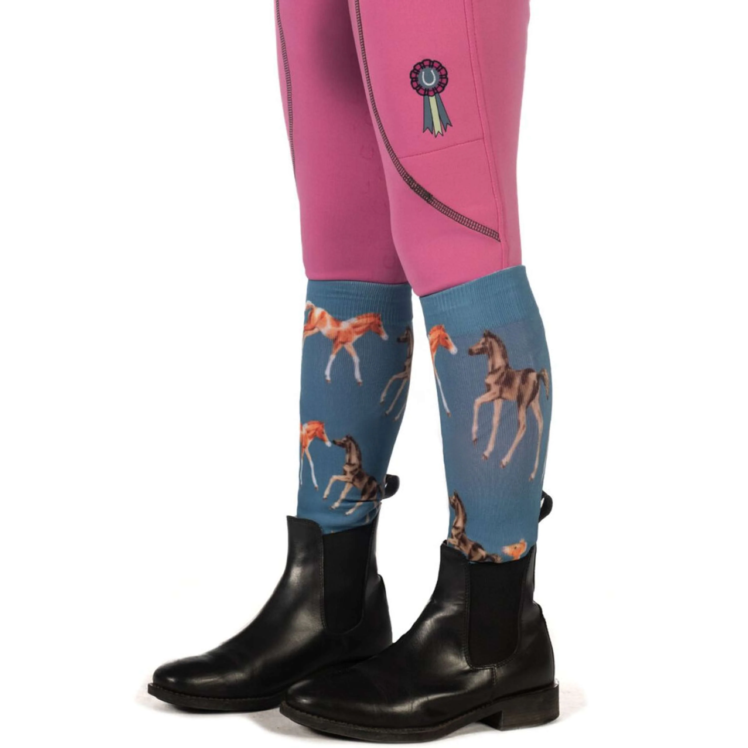HKM Chaussettes d'Équitation Pony Club Bleu Fumeé - Image 2