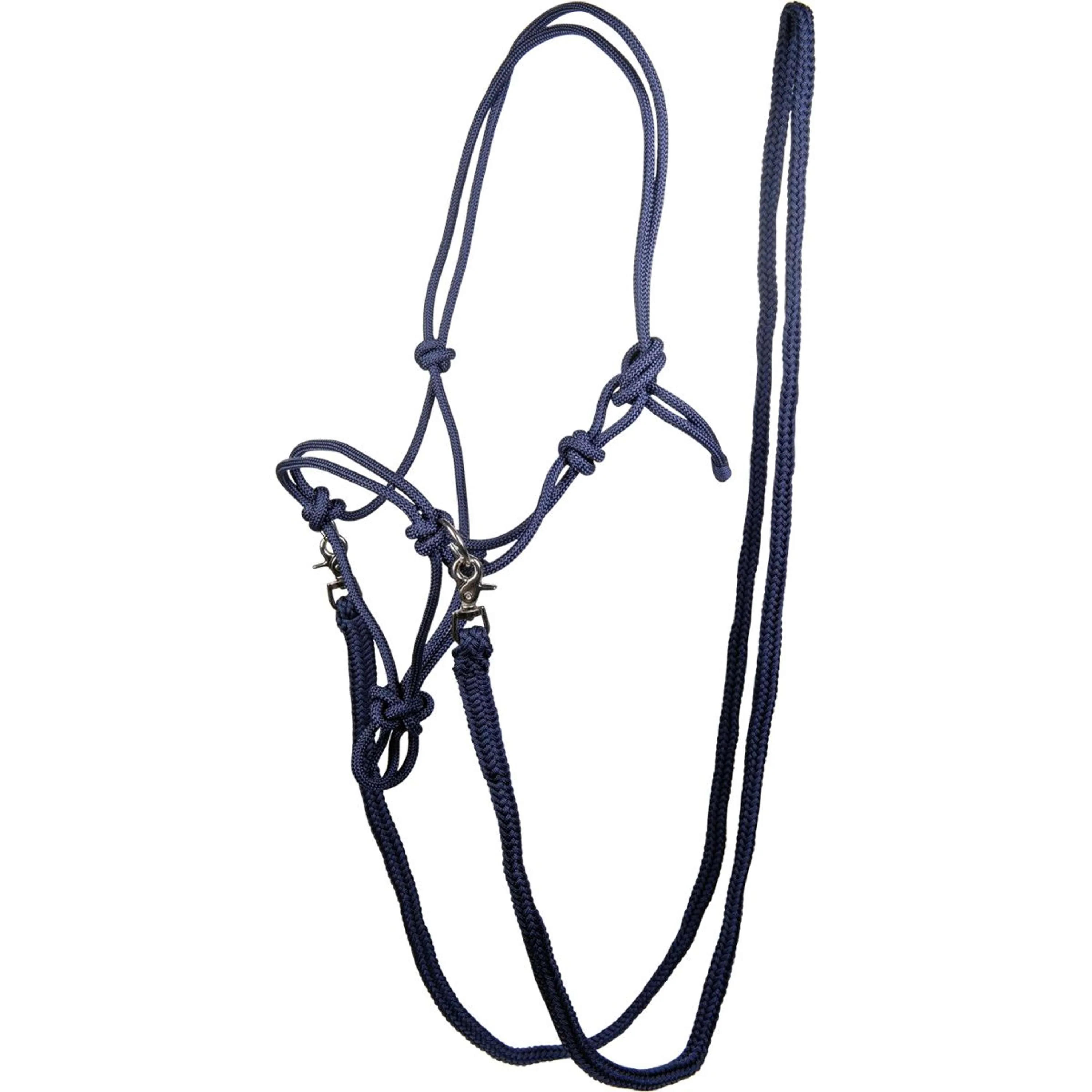 HKM Licol en Corde avec Rêne Bleu Foncé