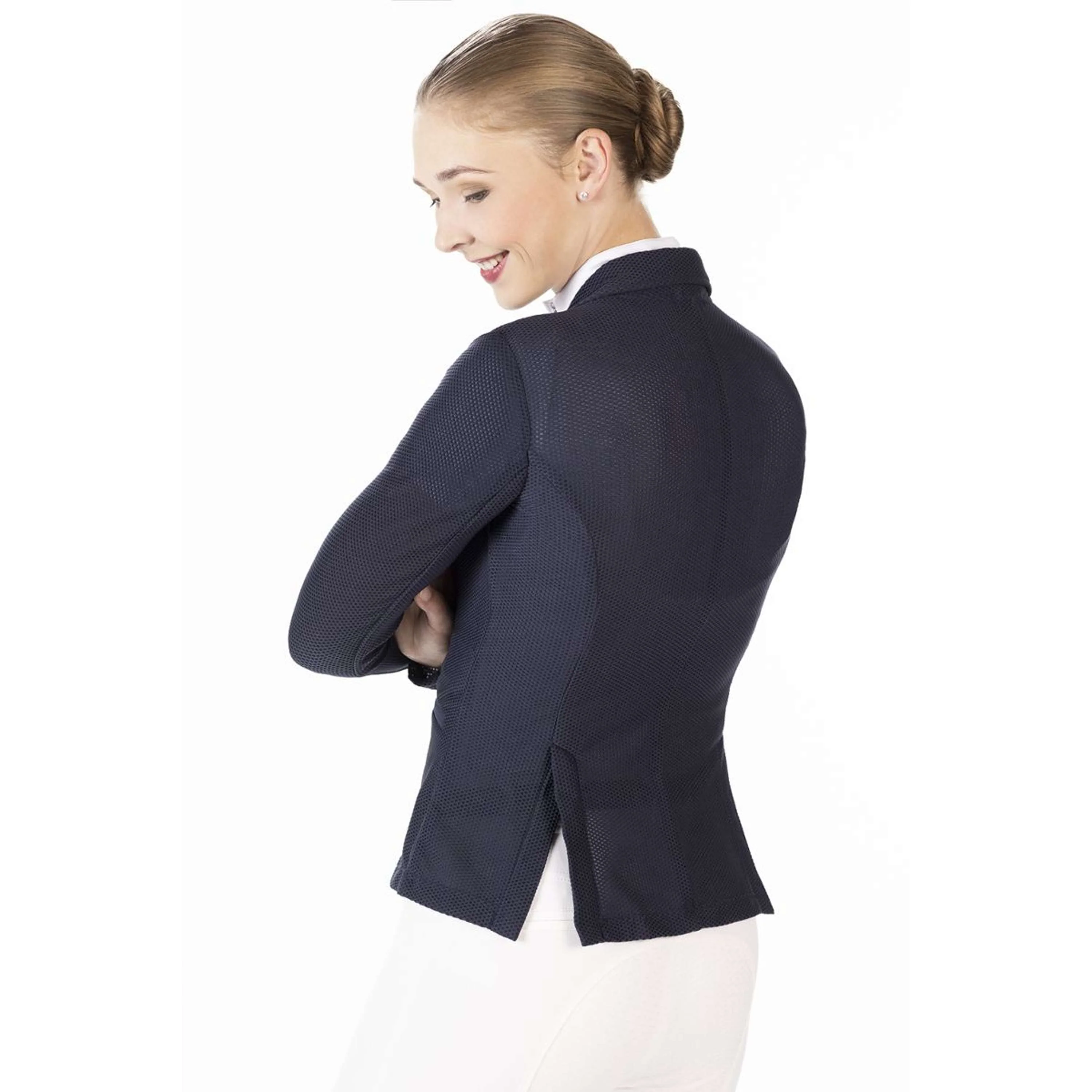 HKM Petite Veste de Concours Mesh Linda Bleu Foncé - Image 2
