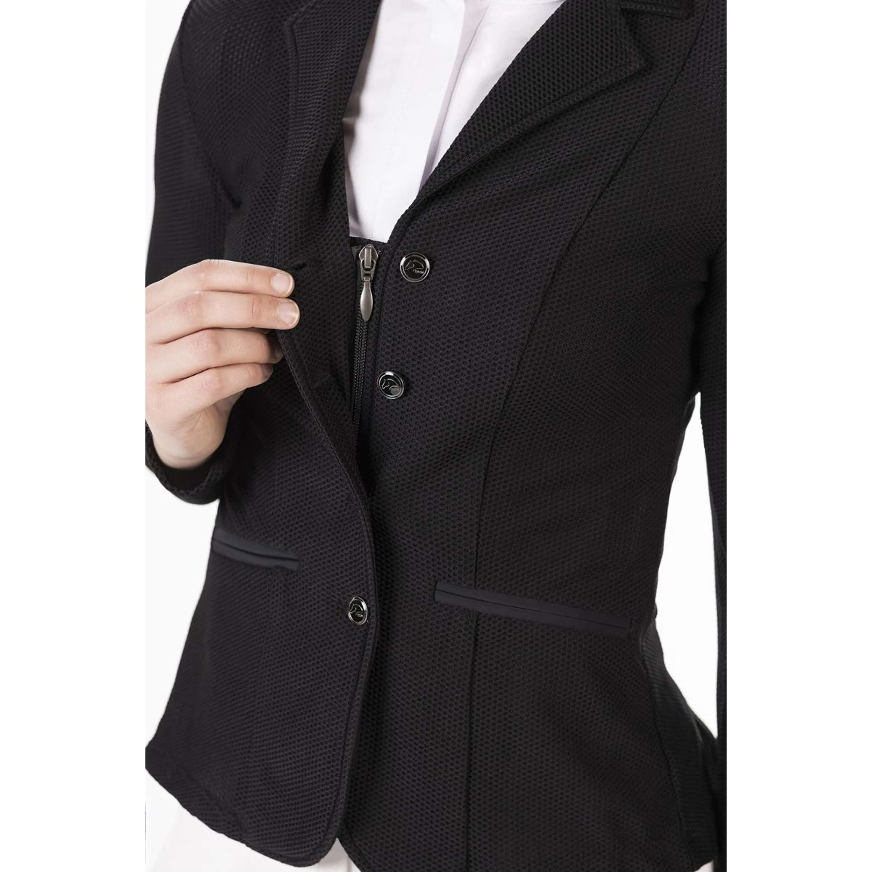 HKM Petite Veste de Concours Mesh Linda Noir - Image 3
