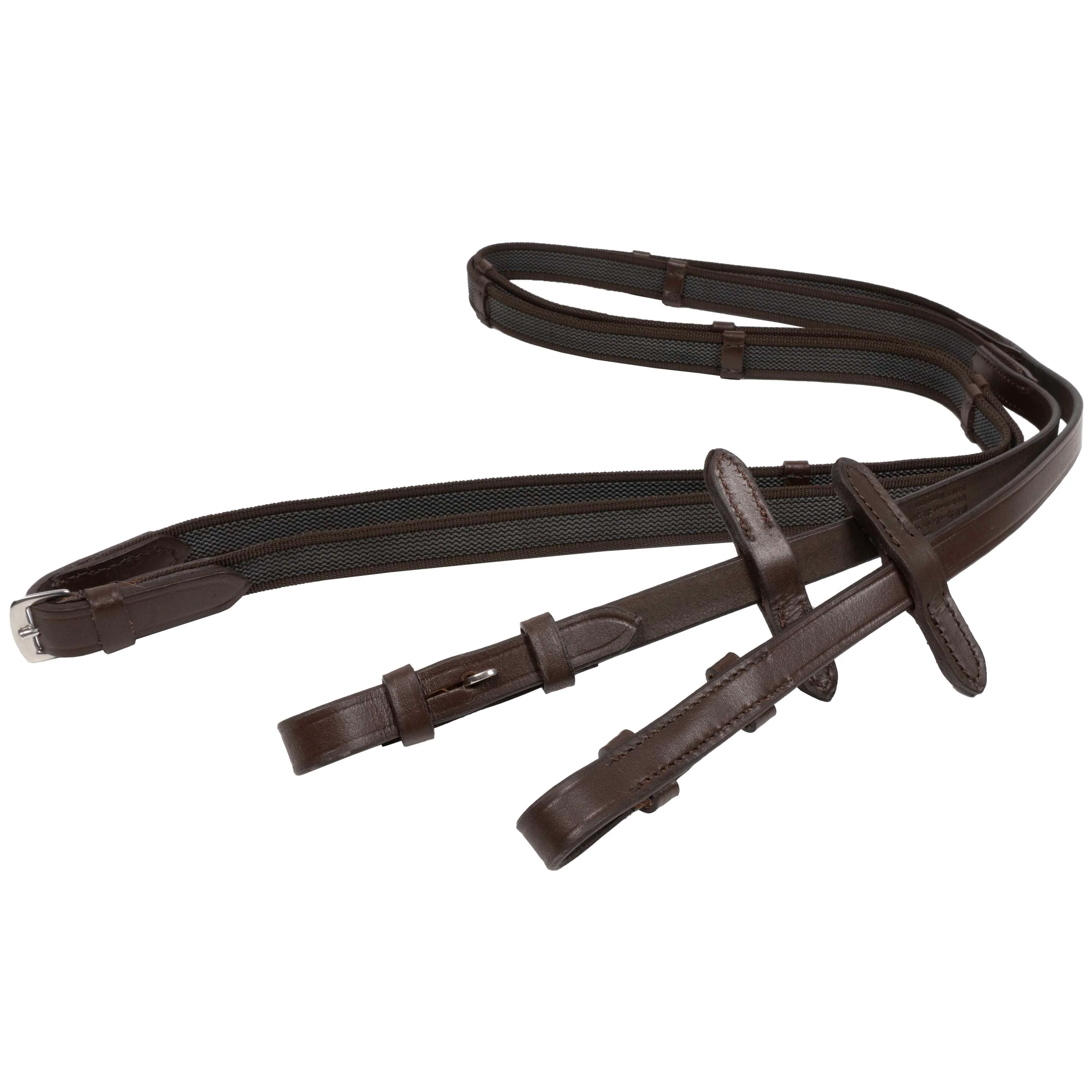 HKM Rênes Alterné avec Caoutchouc Marron