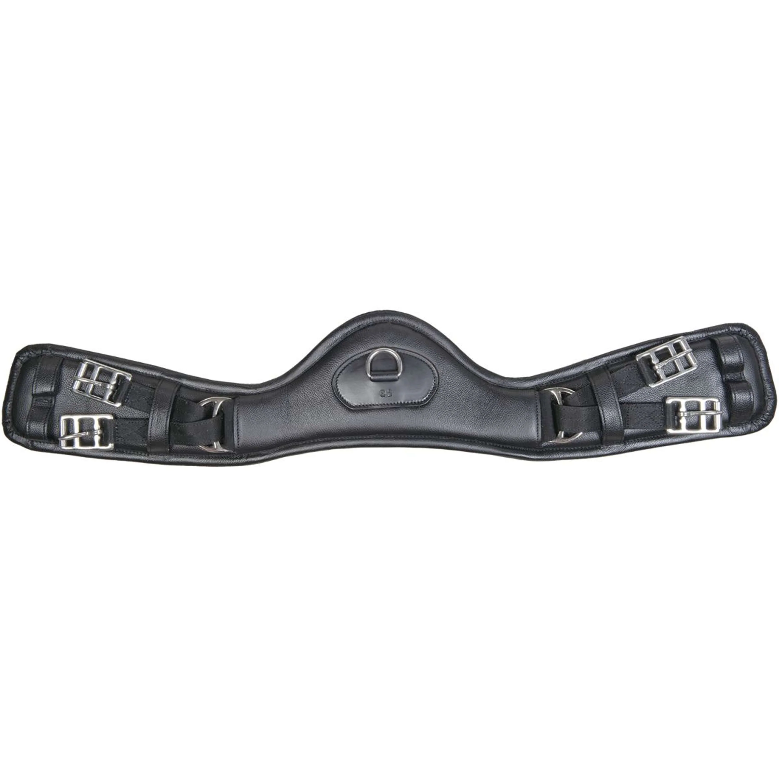 HKM Sangle en Cuir Dressage Anatomic sans Élastique Noir