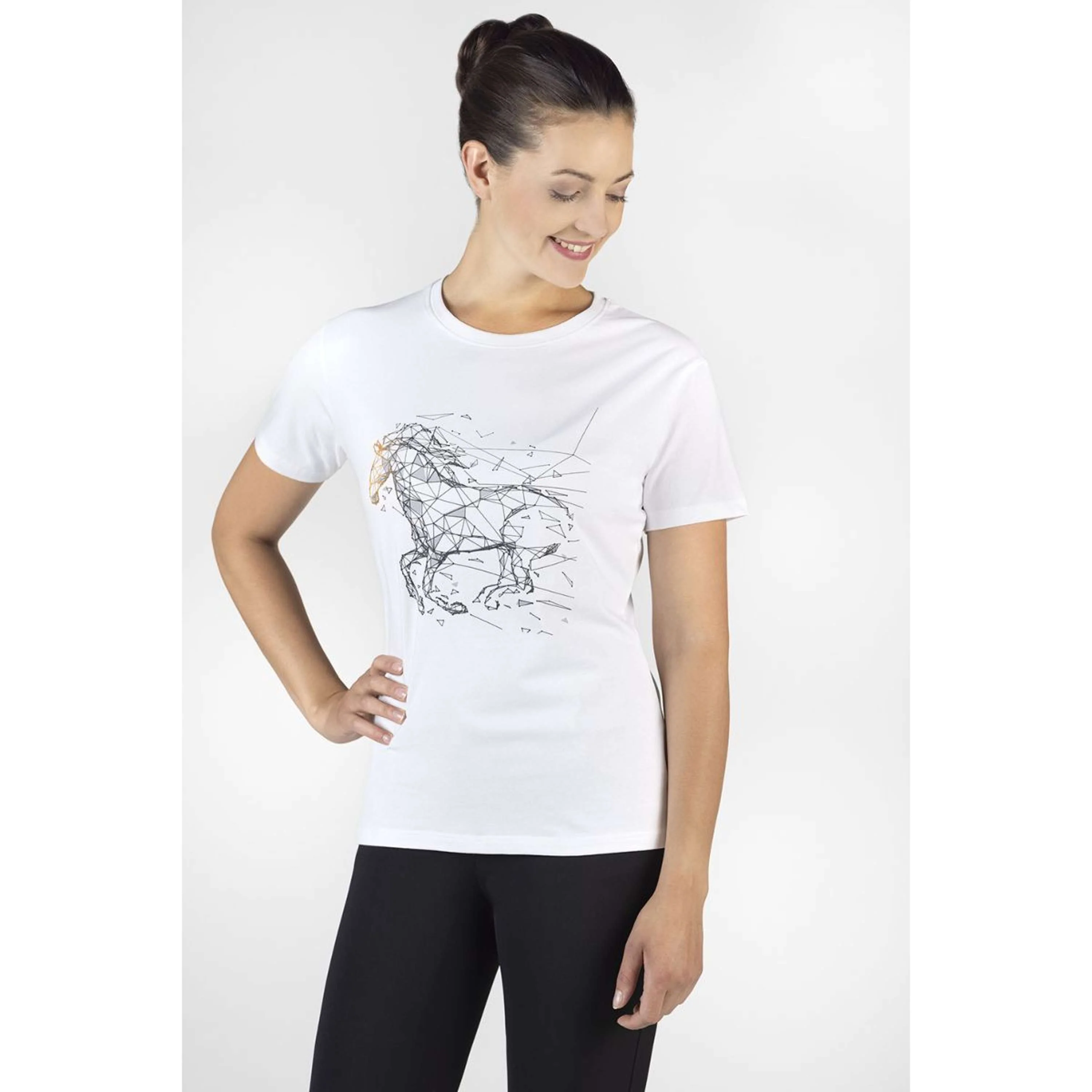 HKM T-Shirt Geometrical Horse Blanc - Image 2