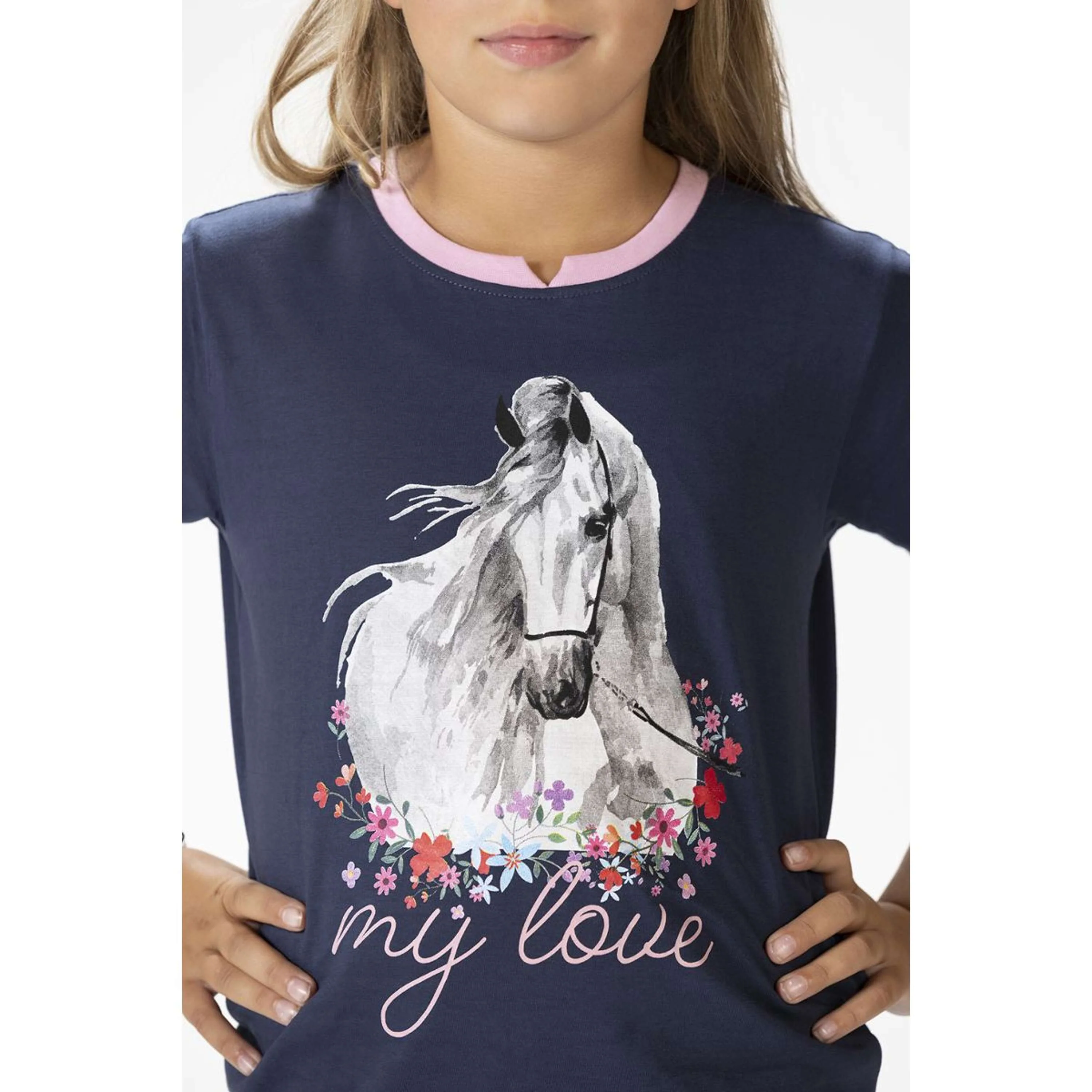 HKM T-Shirt Horse Spirit Bleu Foncé - Image 2