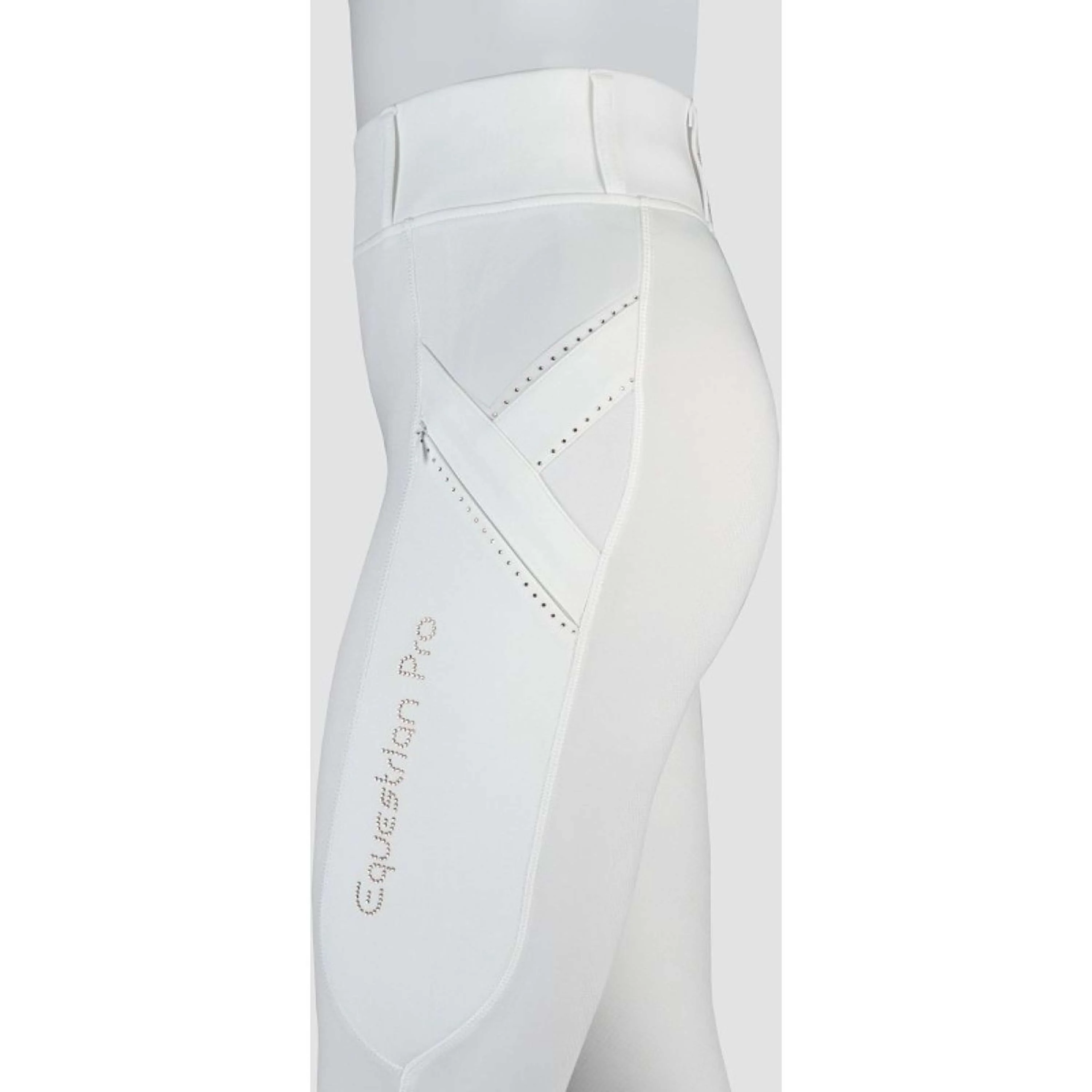 HORKA Legging d'Équitation Momentum Blanc/Or rose - Image 3