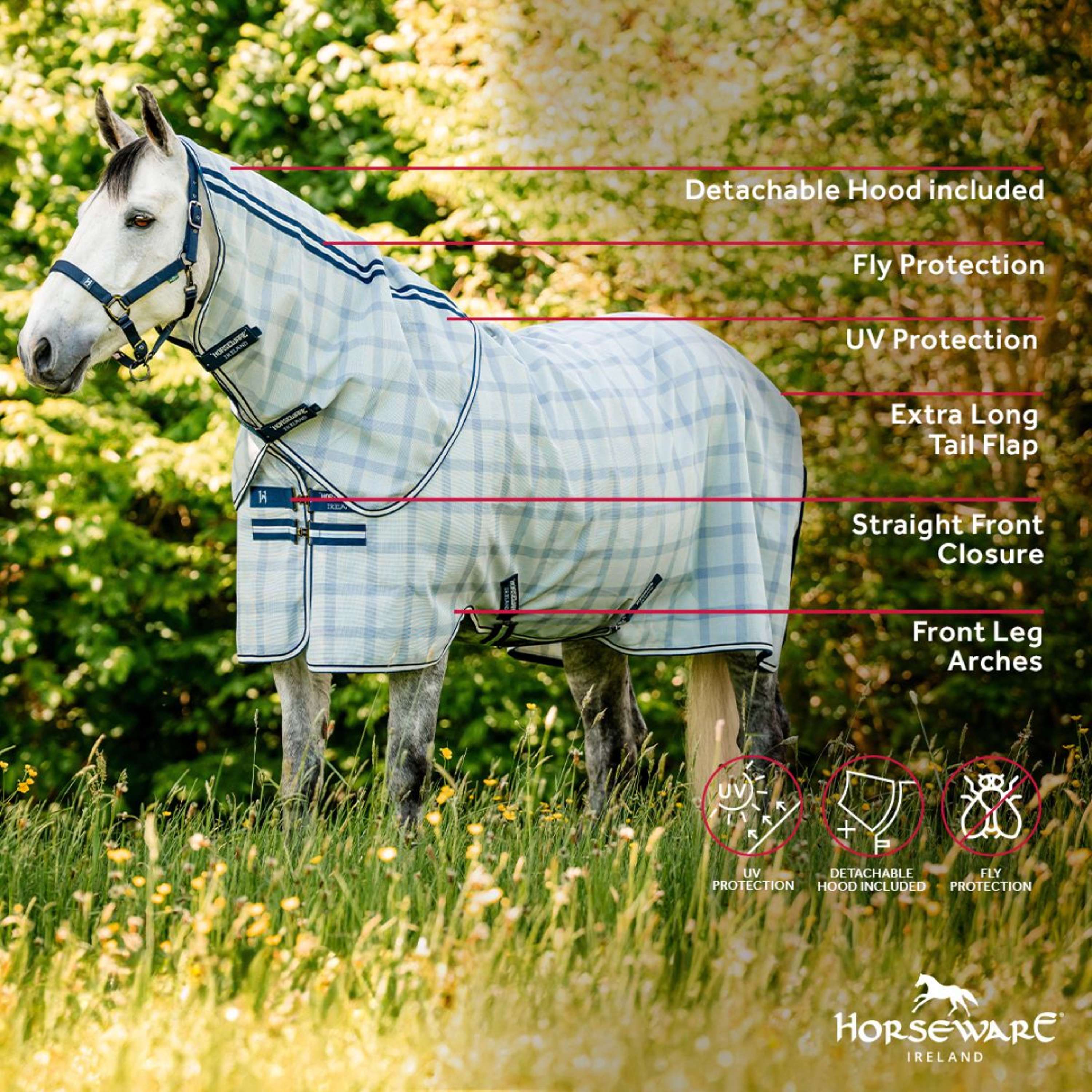 Horseware Couverture Anti-Mouches Newmarket Plus Witney Navy - Image 3