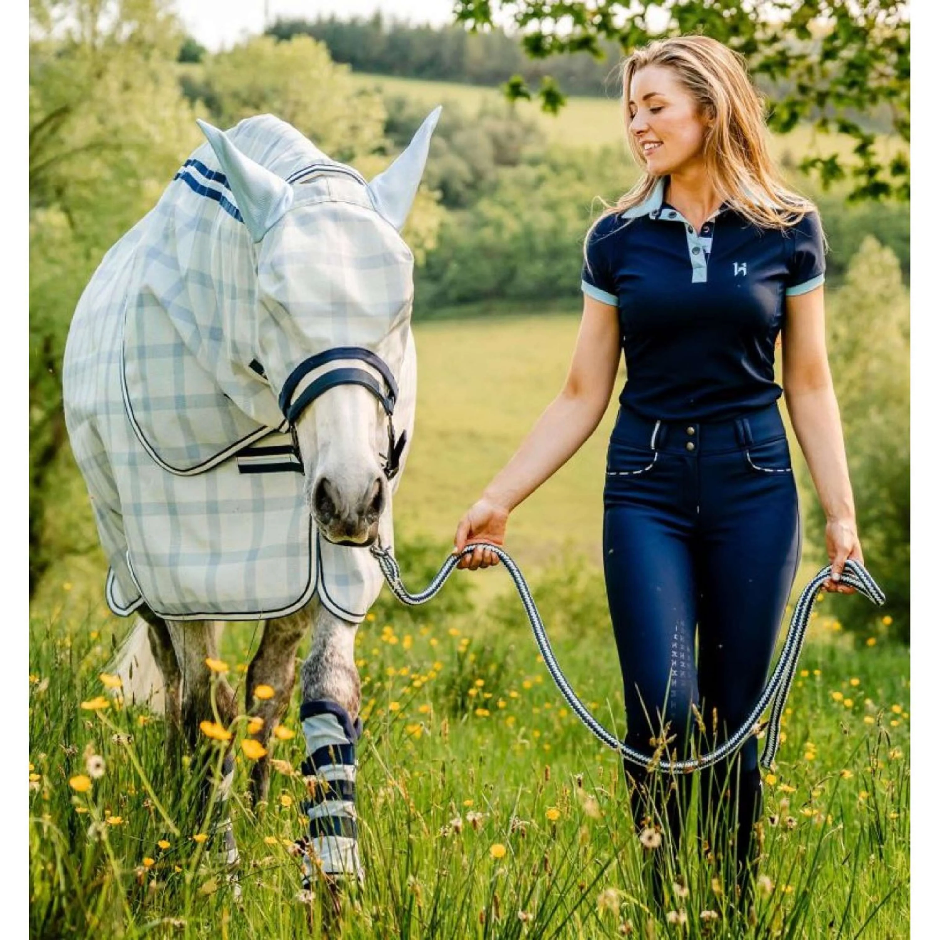 Horseware Fly Boots Newmarket Witney Navy - Image 3