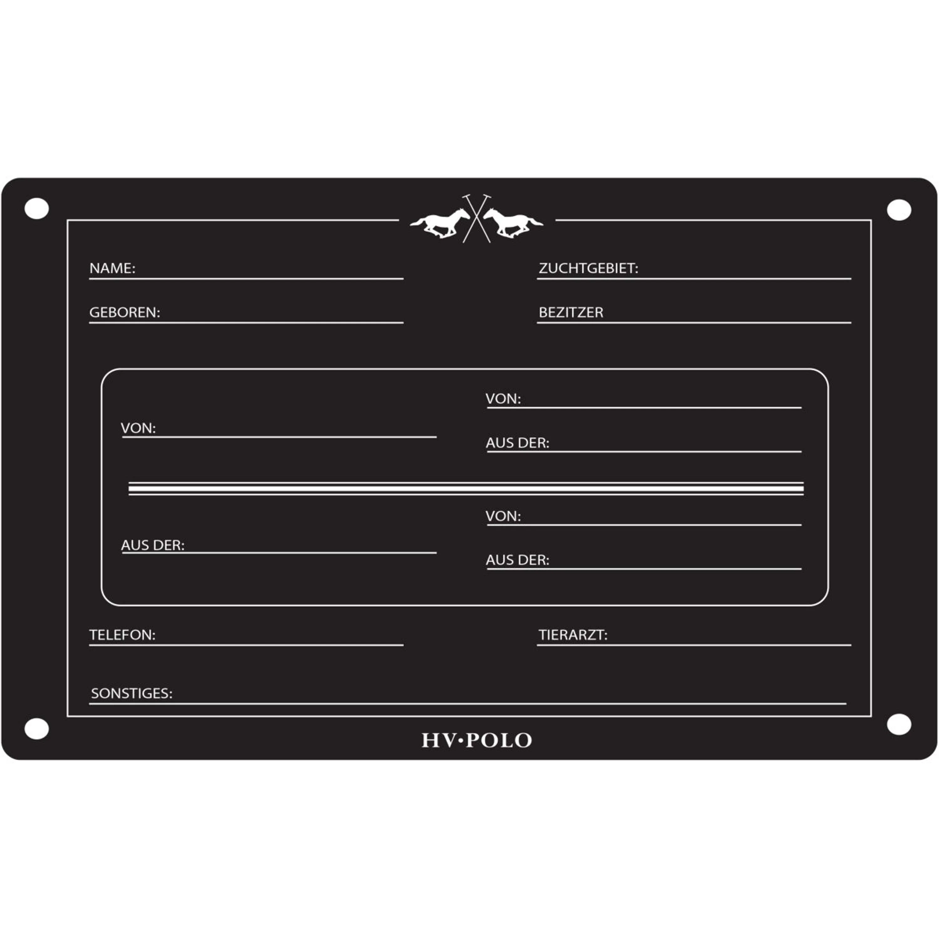 HV Polo Plaque de Box HVPPolo Allemand Noir