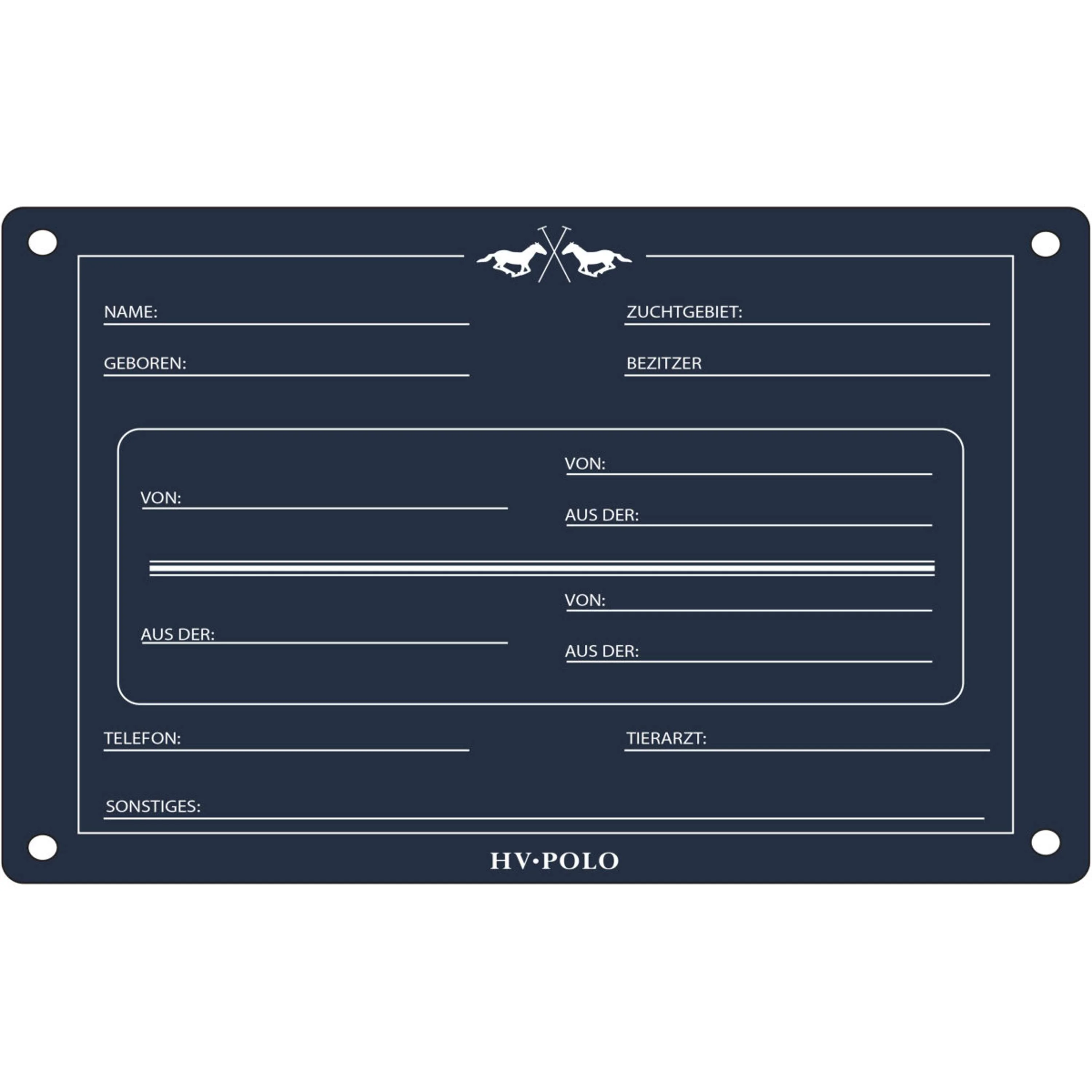 HV Polo Plaque de Box HVPPolo Anglais Marin