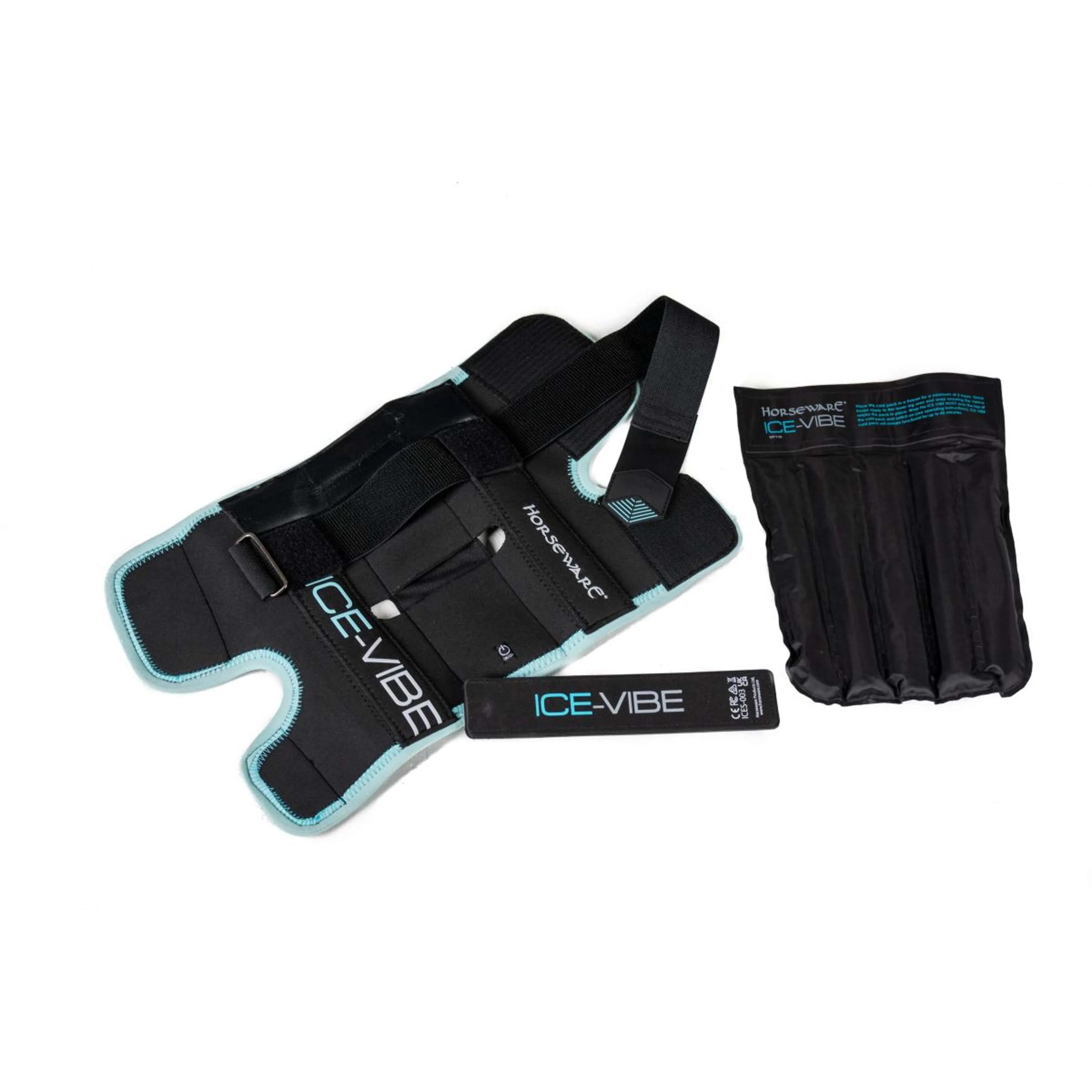Ice-Vibe Knee Wrap II 2 Pièces Noir/Aqua - Image 2