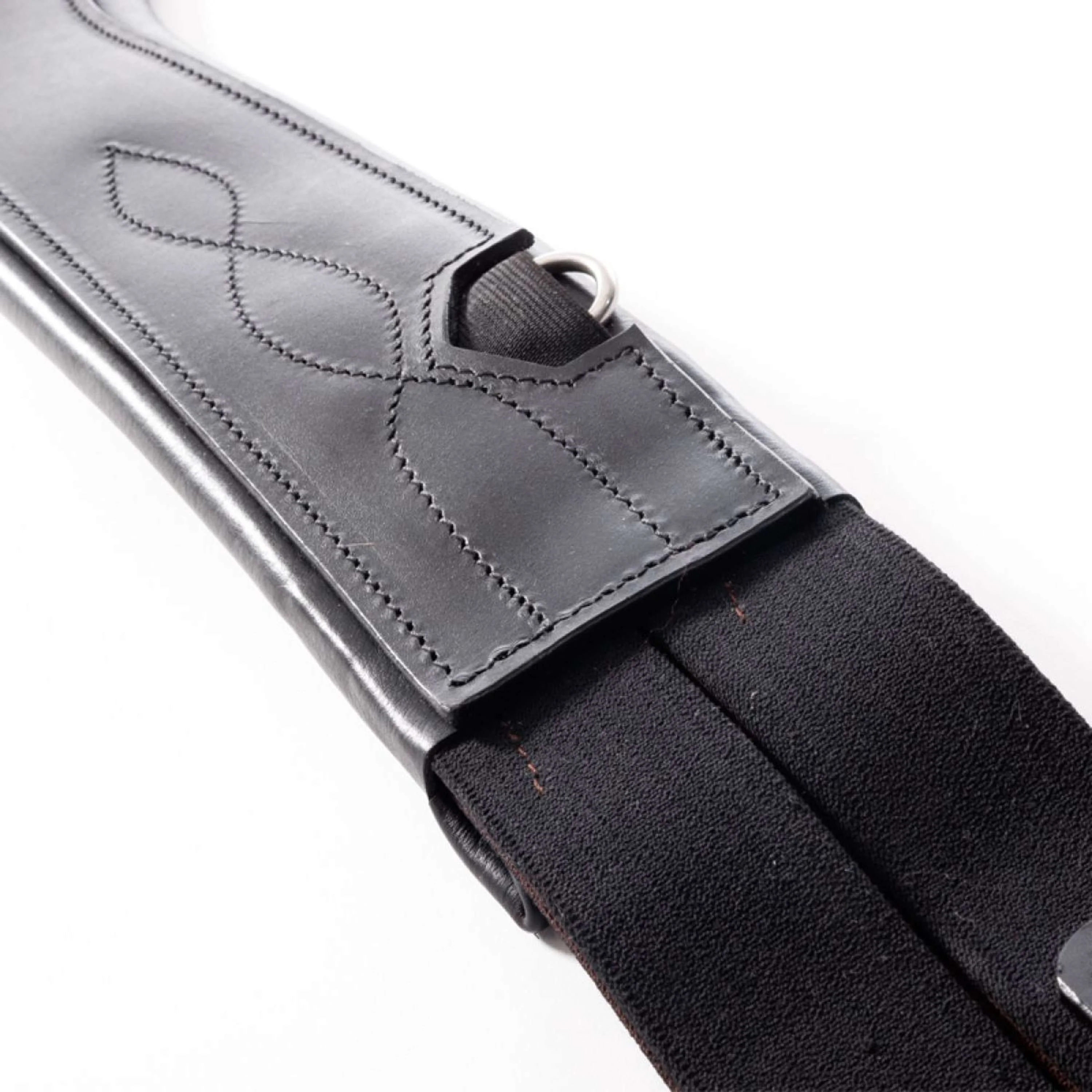 Kavalkade Sangle de Dressage Atlas Oiled Leather avec Élastique Noir - Image 5