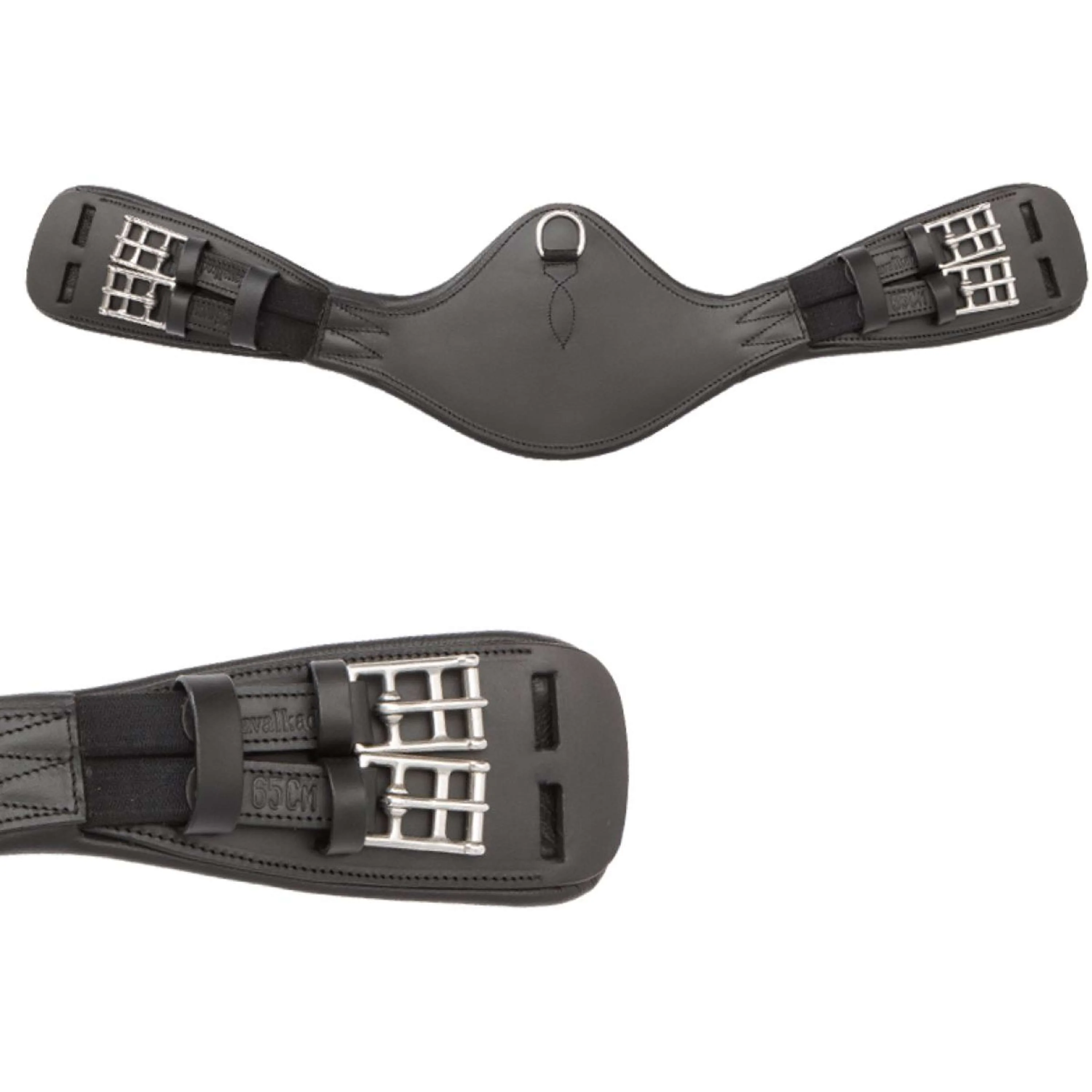 Kavalkade Sangle de Dressage Casper Oiled Leather avec Élastique Noir