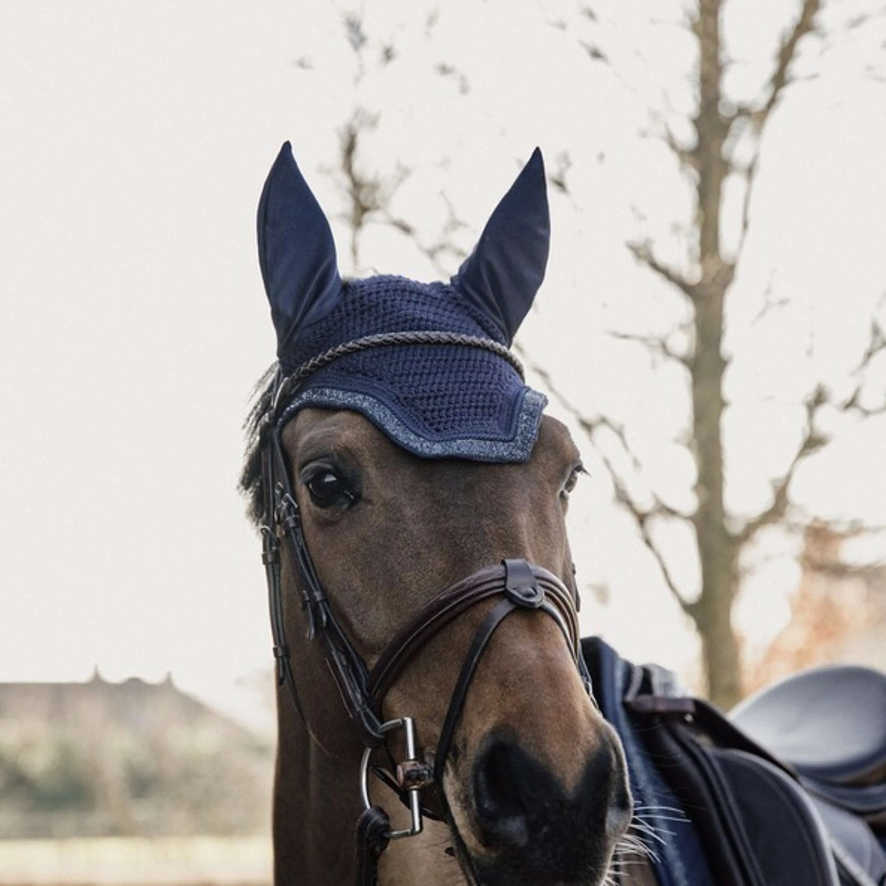 Kentucky Bonnet Anti-Mouches Wellington Paillettes Pierres Bleu Foncé - Image 3