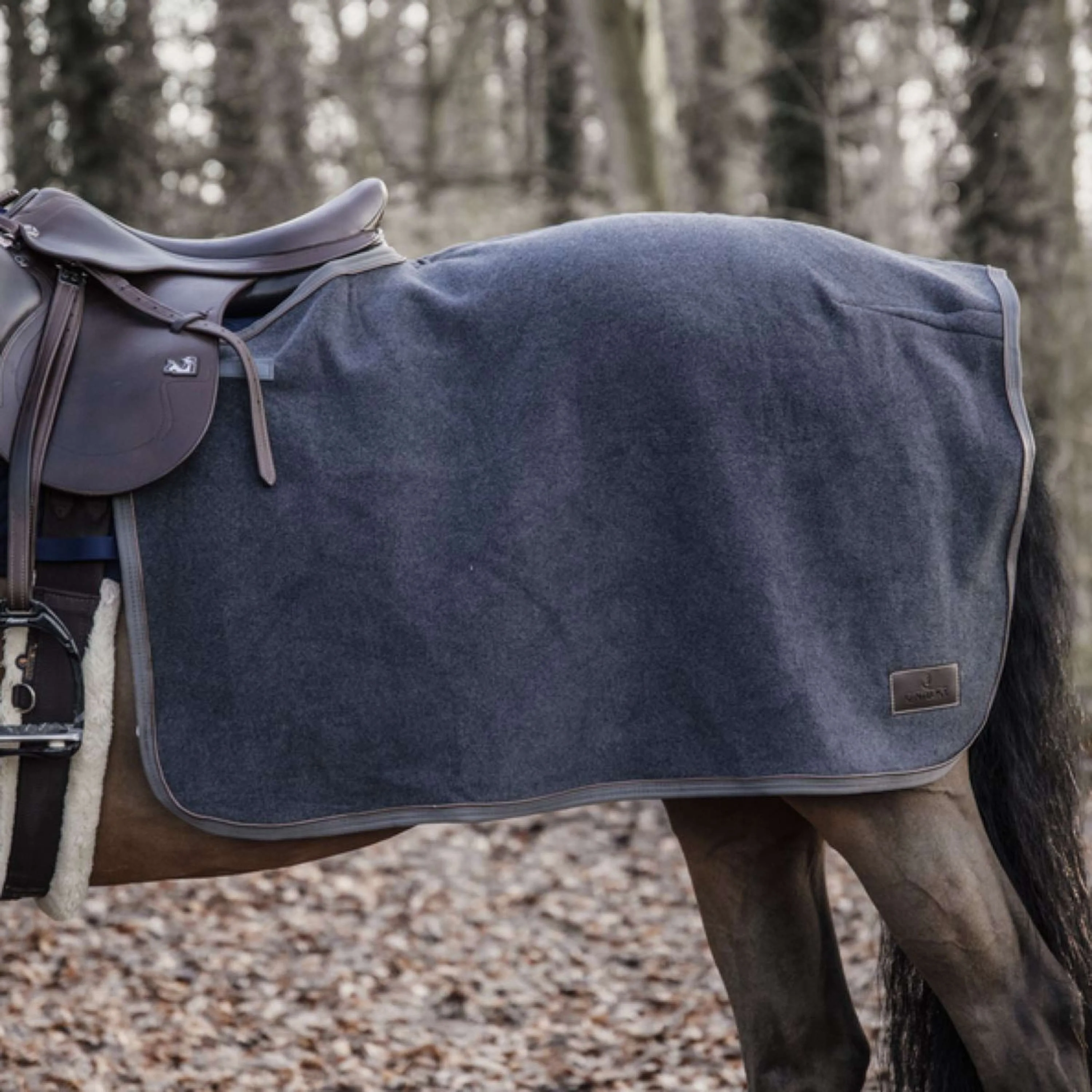 Kentucky Couvre-reins Carré Heavy Fleece Gris foncé - Image 2