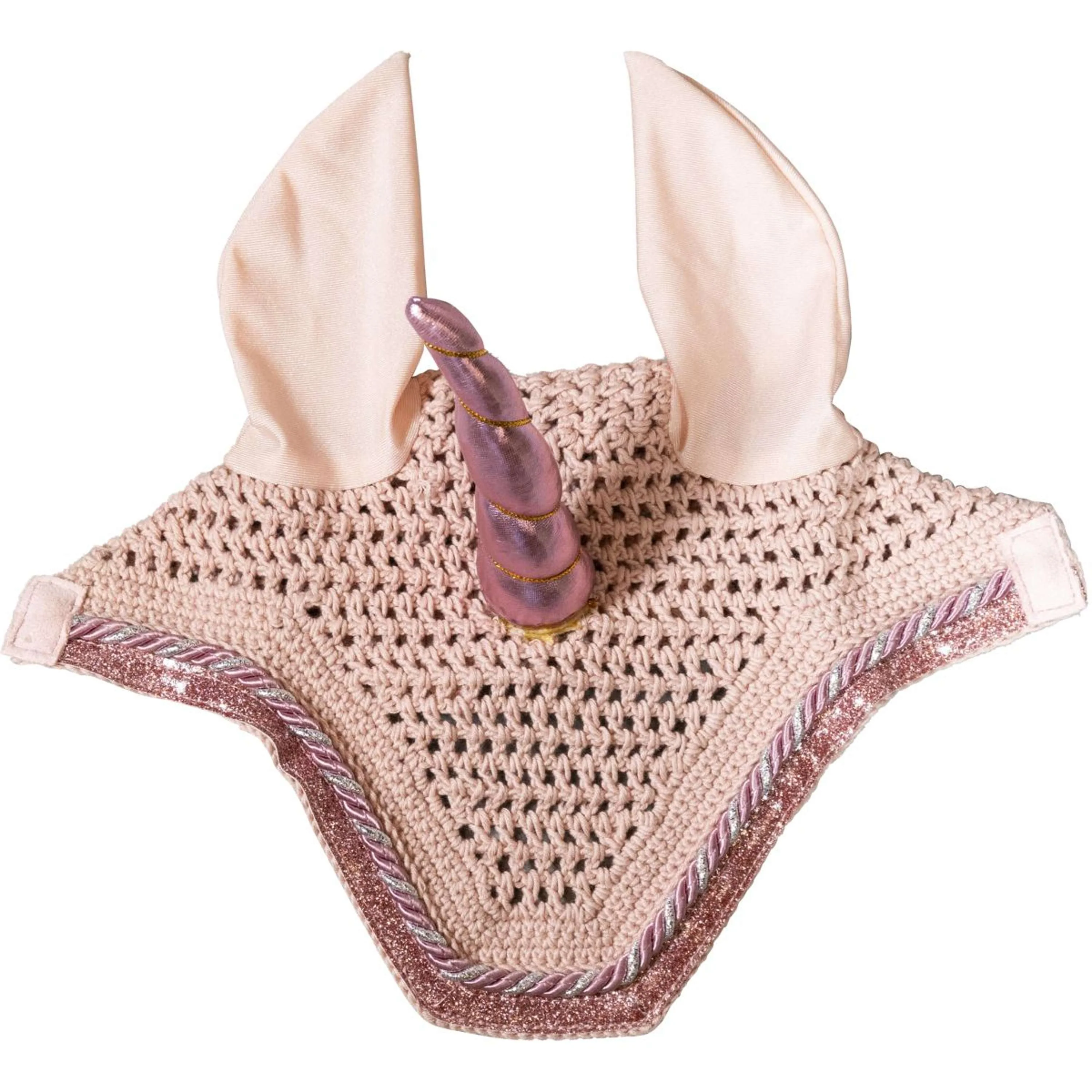 Kentucky Horsewear Bonnet Anti-Mouches Wellington Glitter Unicorn Rose