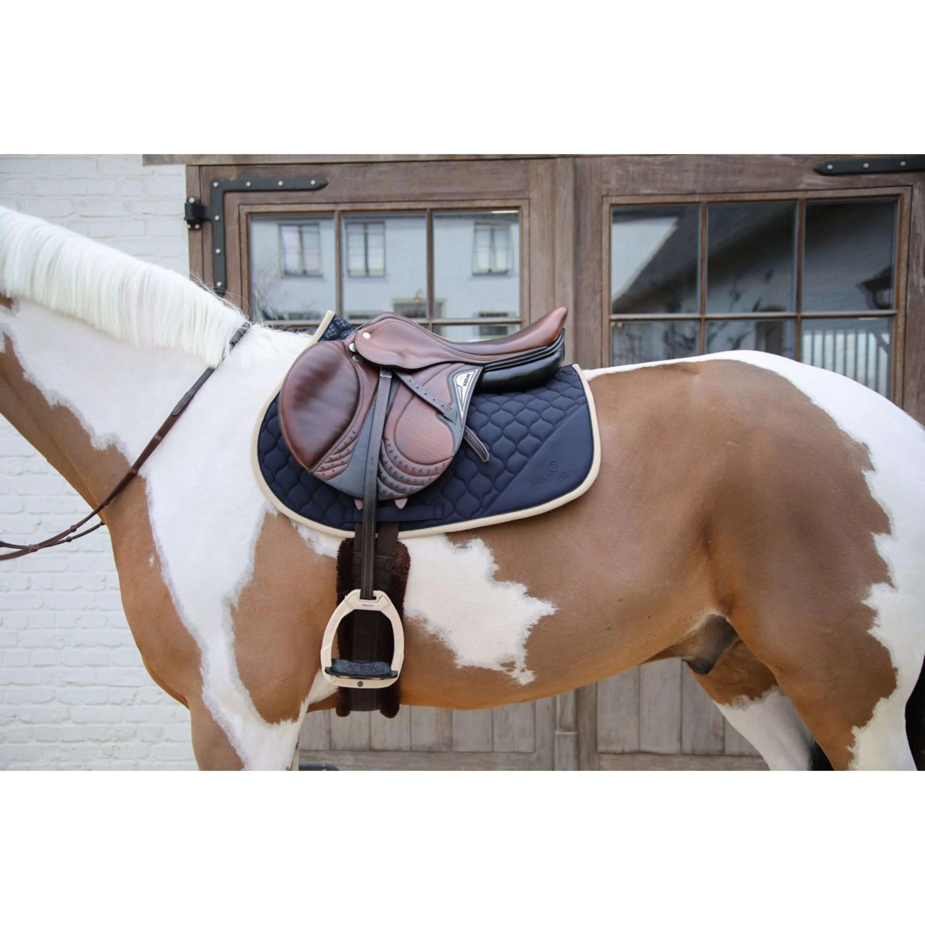 Kentucky Horsewear Tapis de Selle Softshell Onion Quilt de Saut Marin/Beige - Image 4