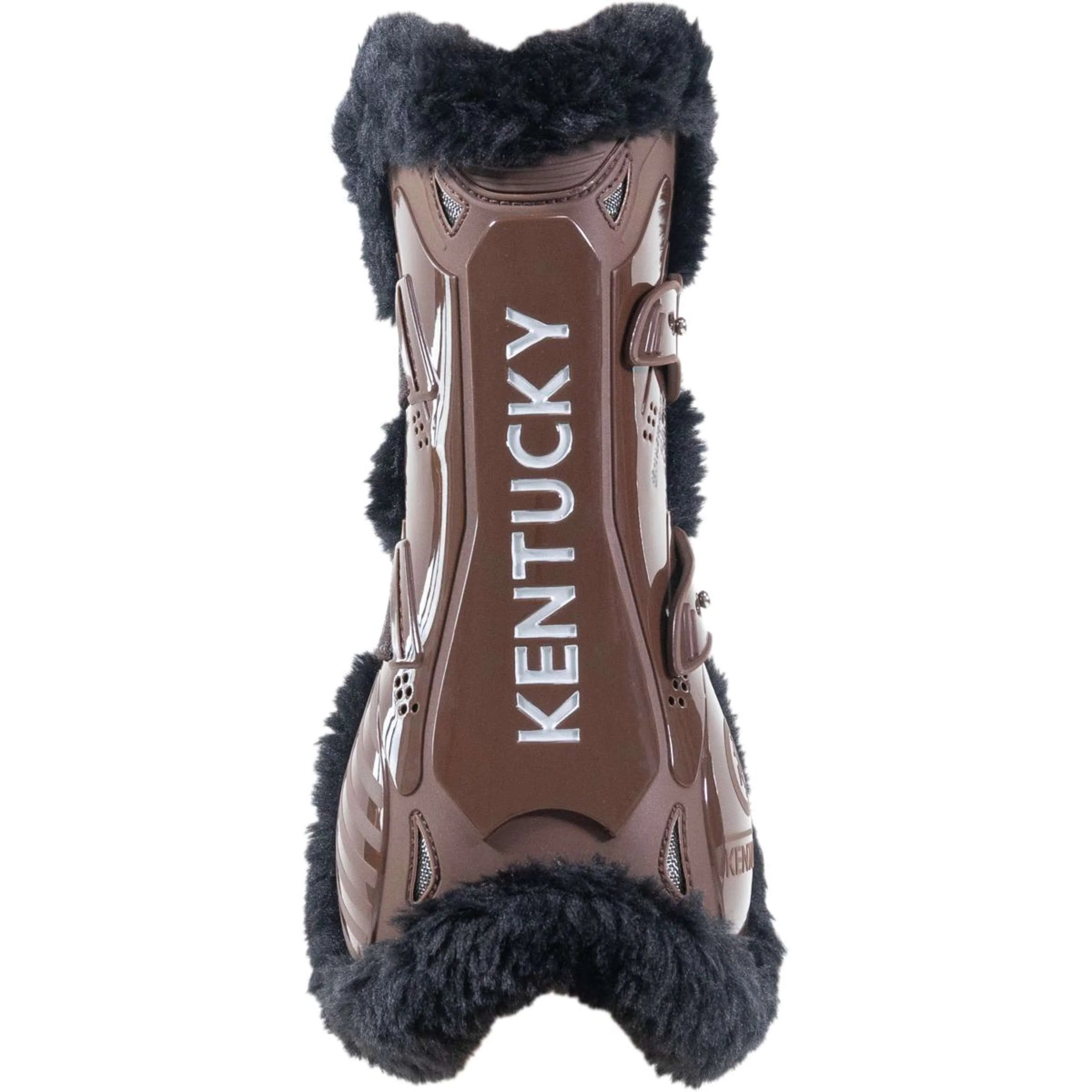 Kentucky Horsewear Protèges-Tendons Bamboo Elastic Vegan Sheepskin Marron/Noir - Image 2