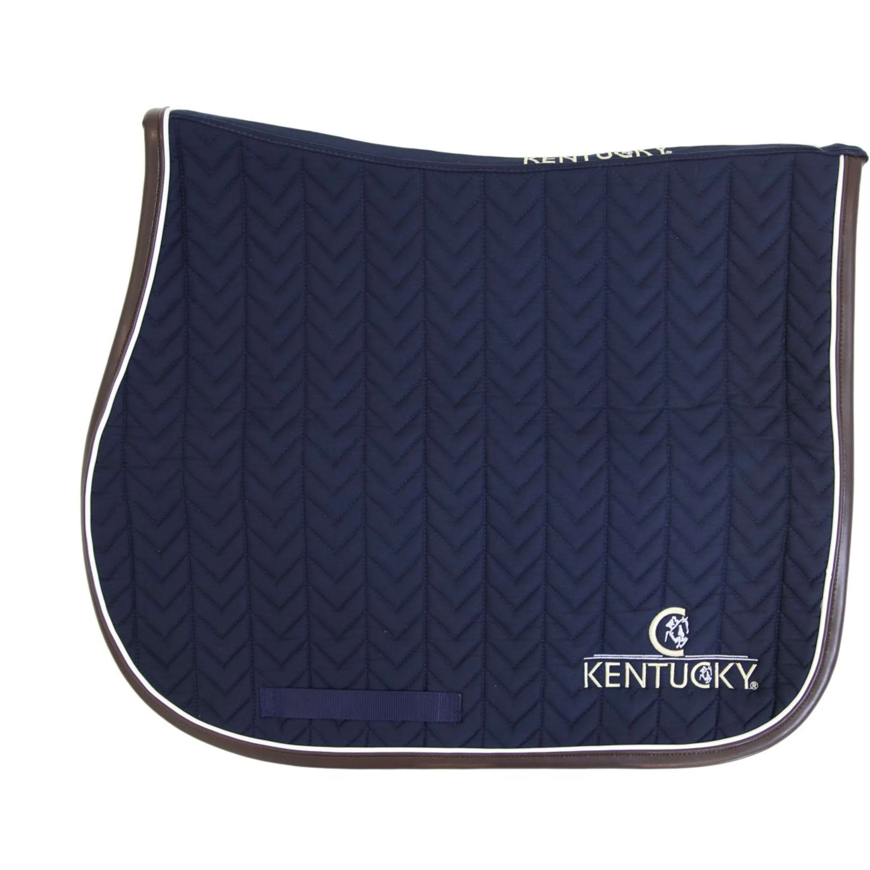 Kentucky Tapis de Selle De Saut Fishbone Leather Marin